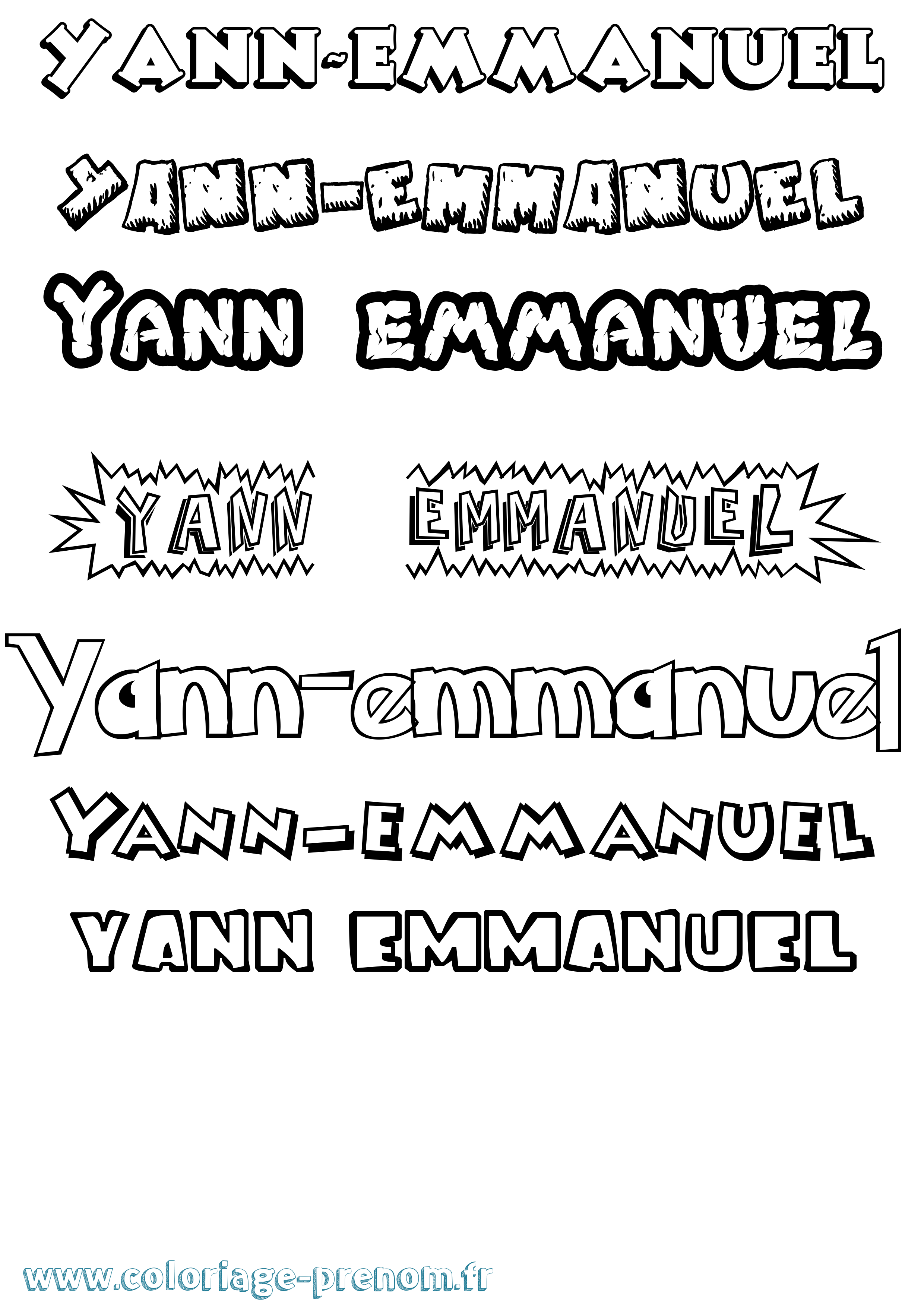 Coloriage prénom Yann-Emmanuel Dessin Animé