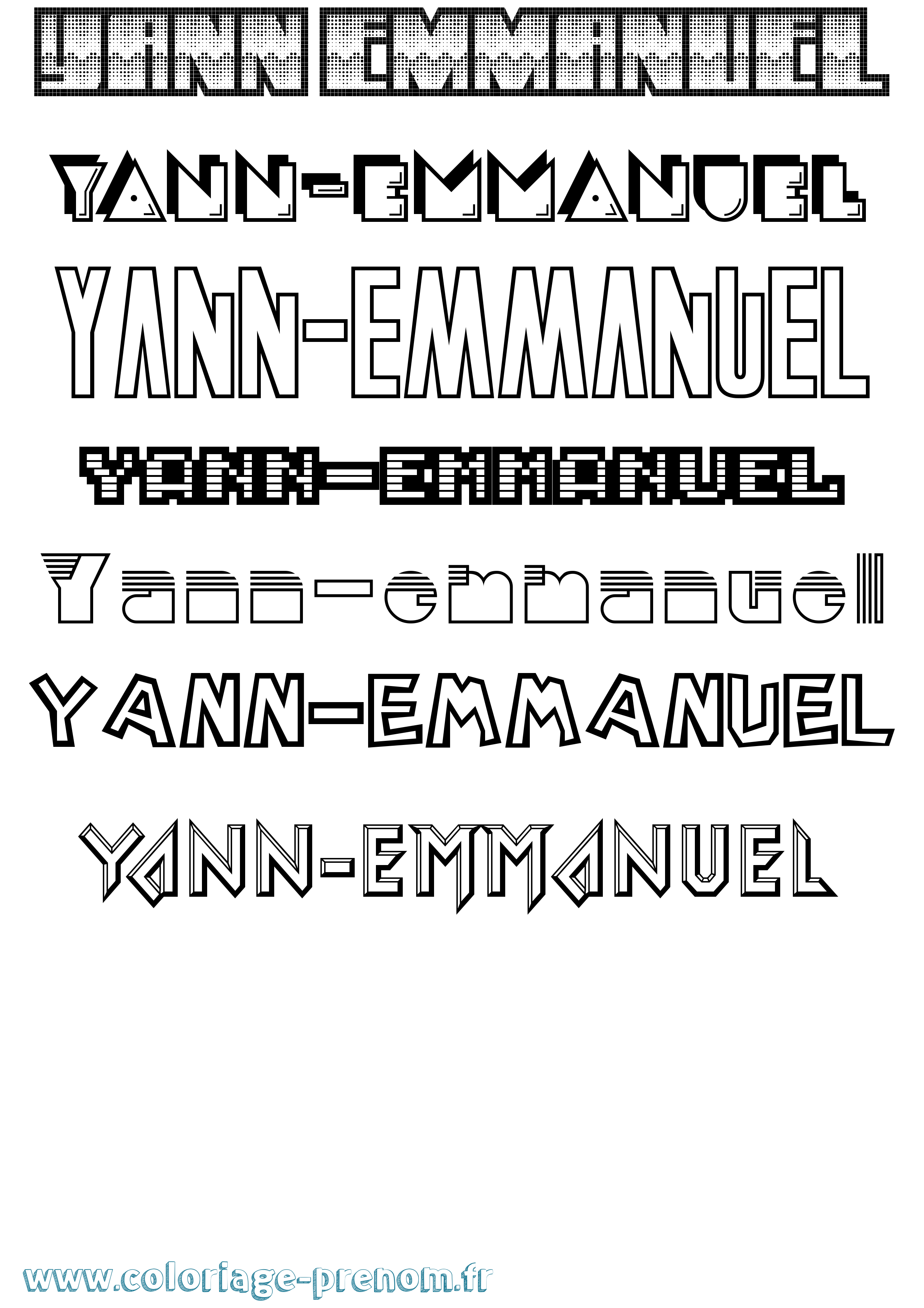 Coloriage prénom Yann-Emmanuel Jeux Vidéos