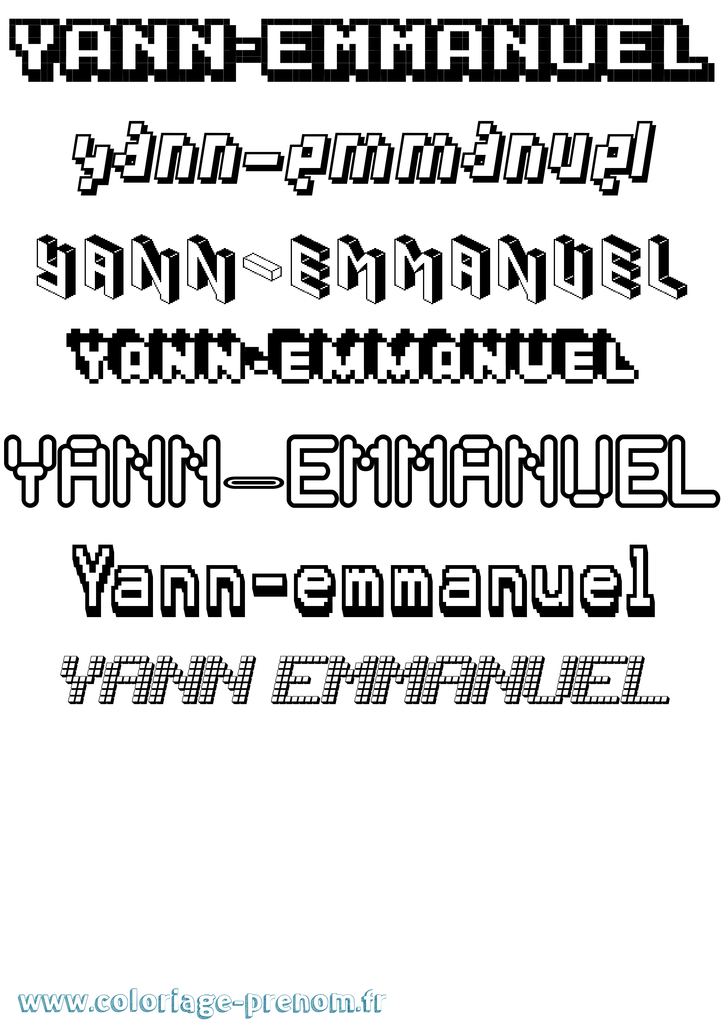 Coloriage prénom Yann-Emmanuel Pixel