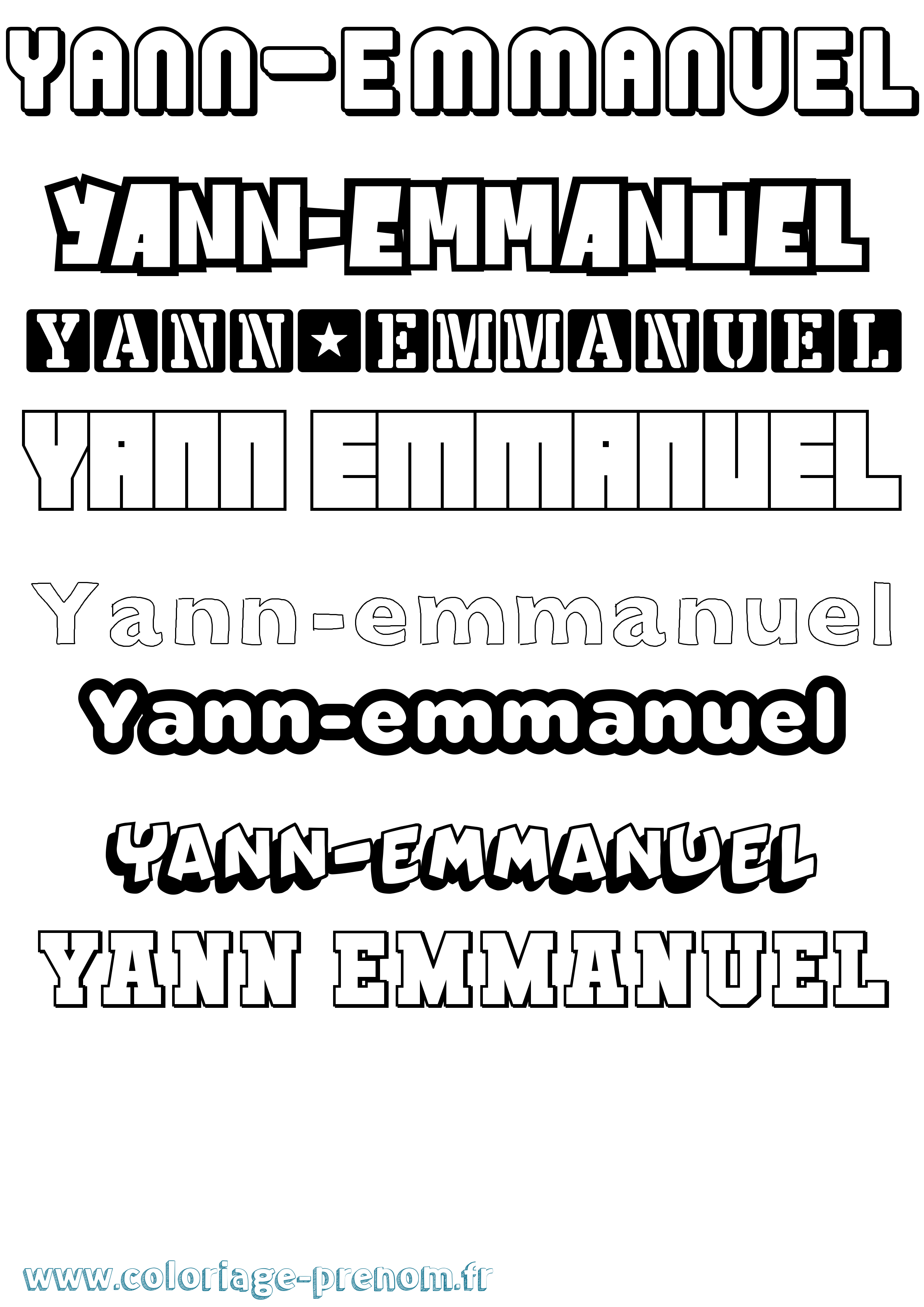 Coloriage prénom Yann-Emmanuel Simple