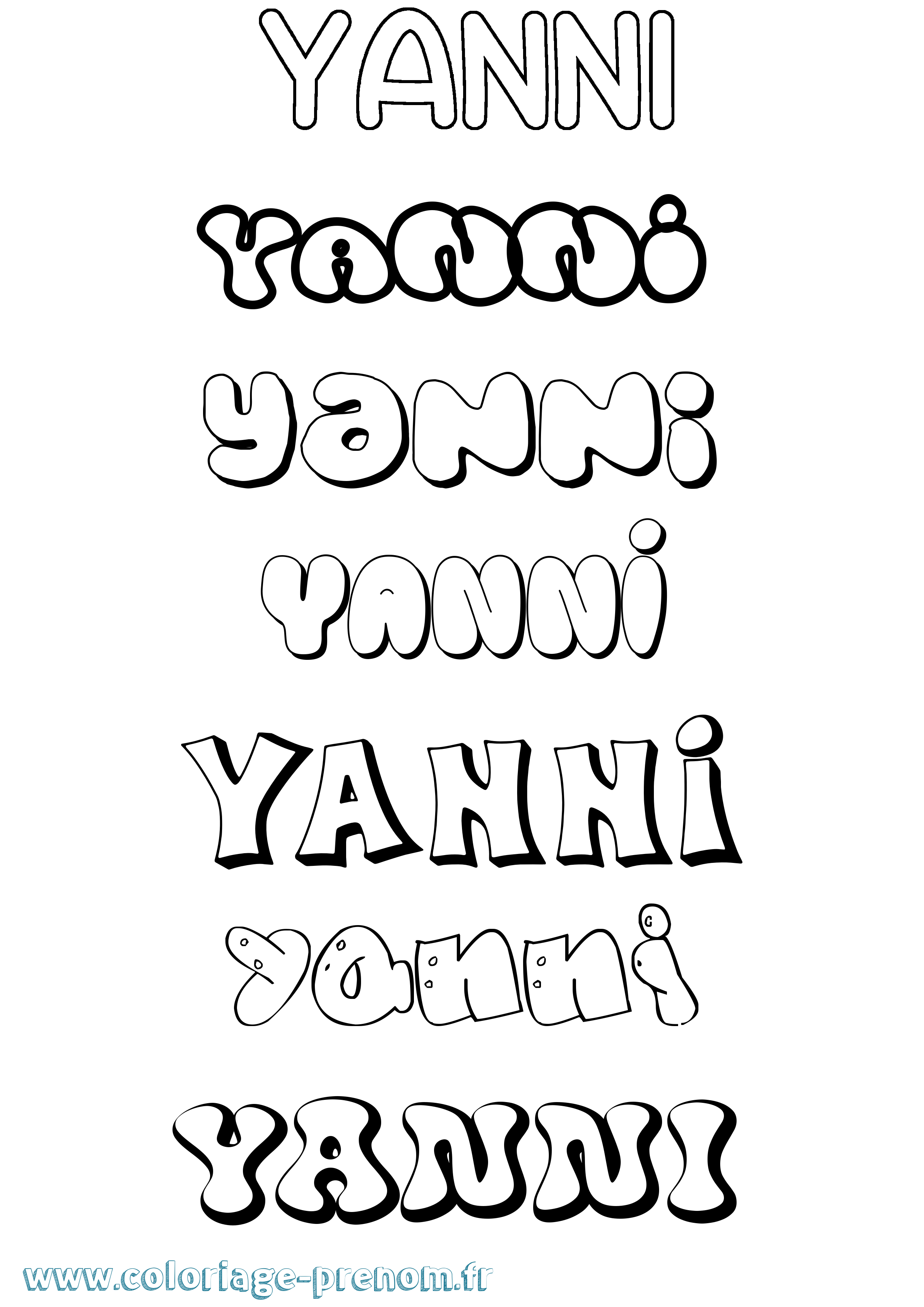 Coloriage Yanni Coloriage prénom Yanni