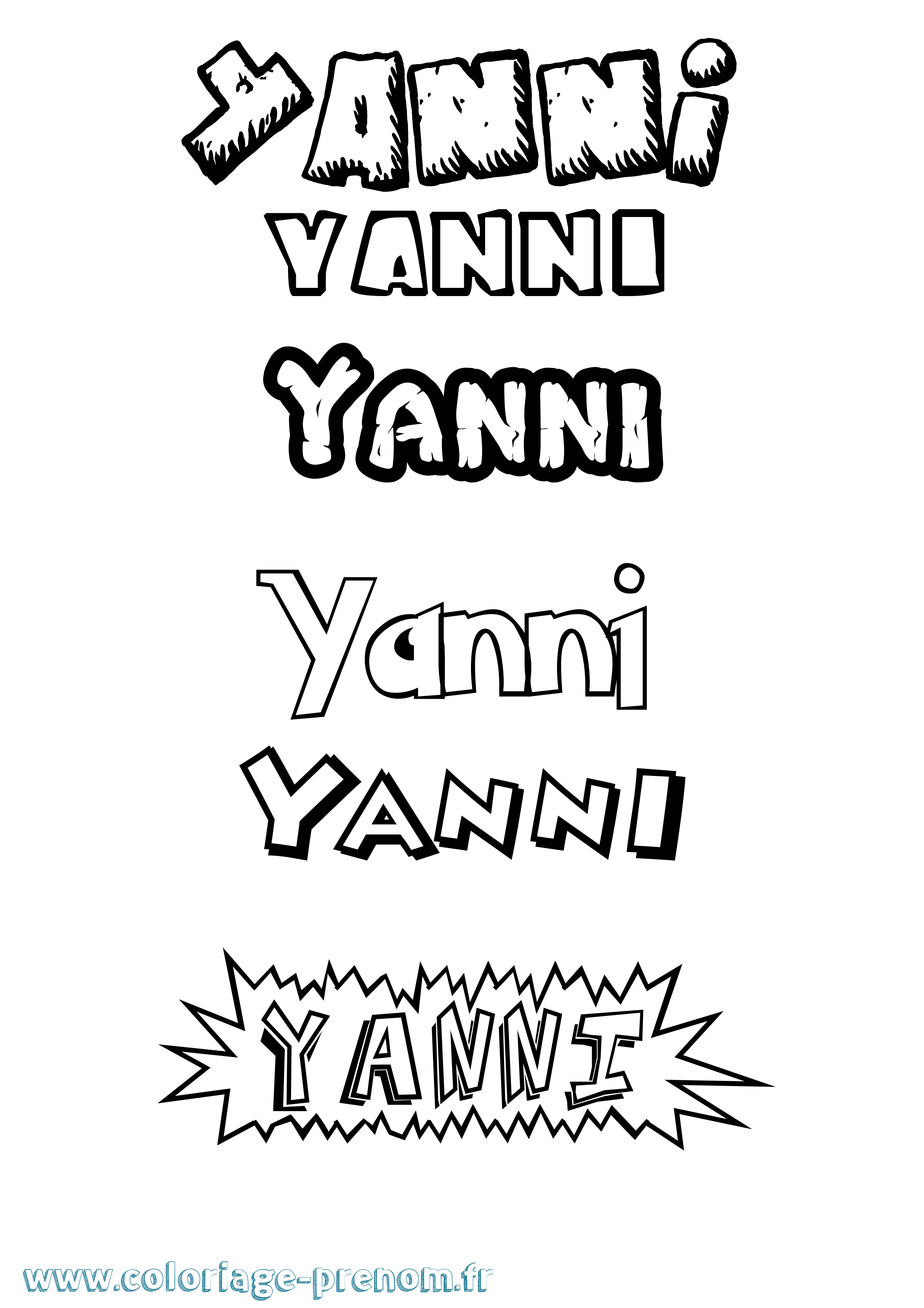Coloriage Yanni Coloriage prénom Yanni