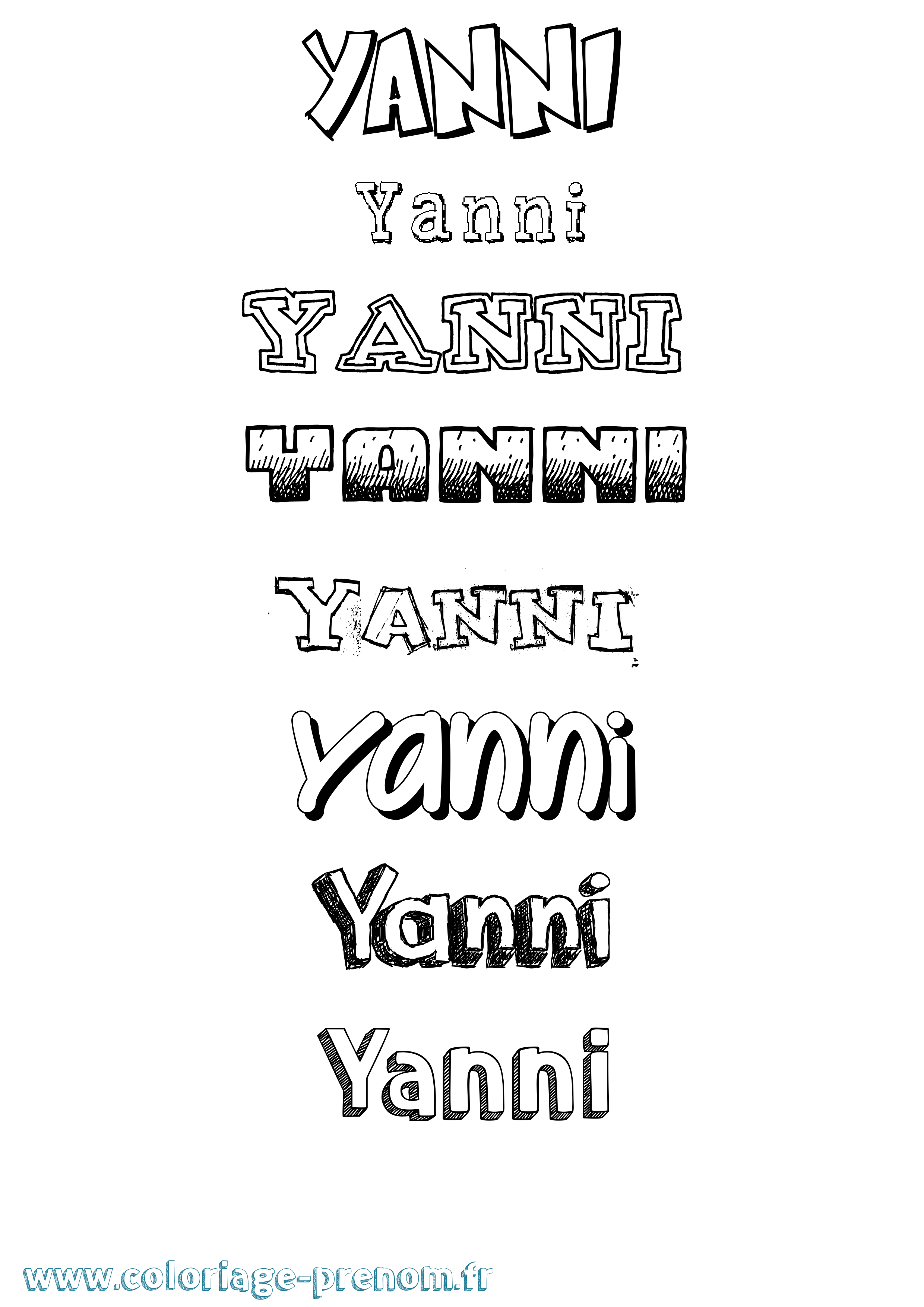 Coloriage Yanni Coloriage prénom Yanni