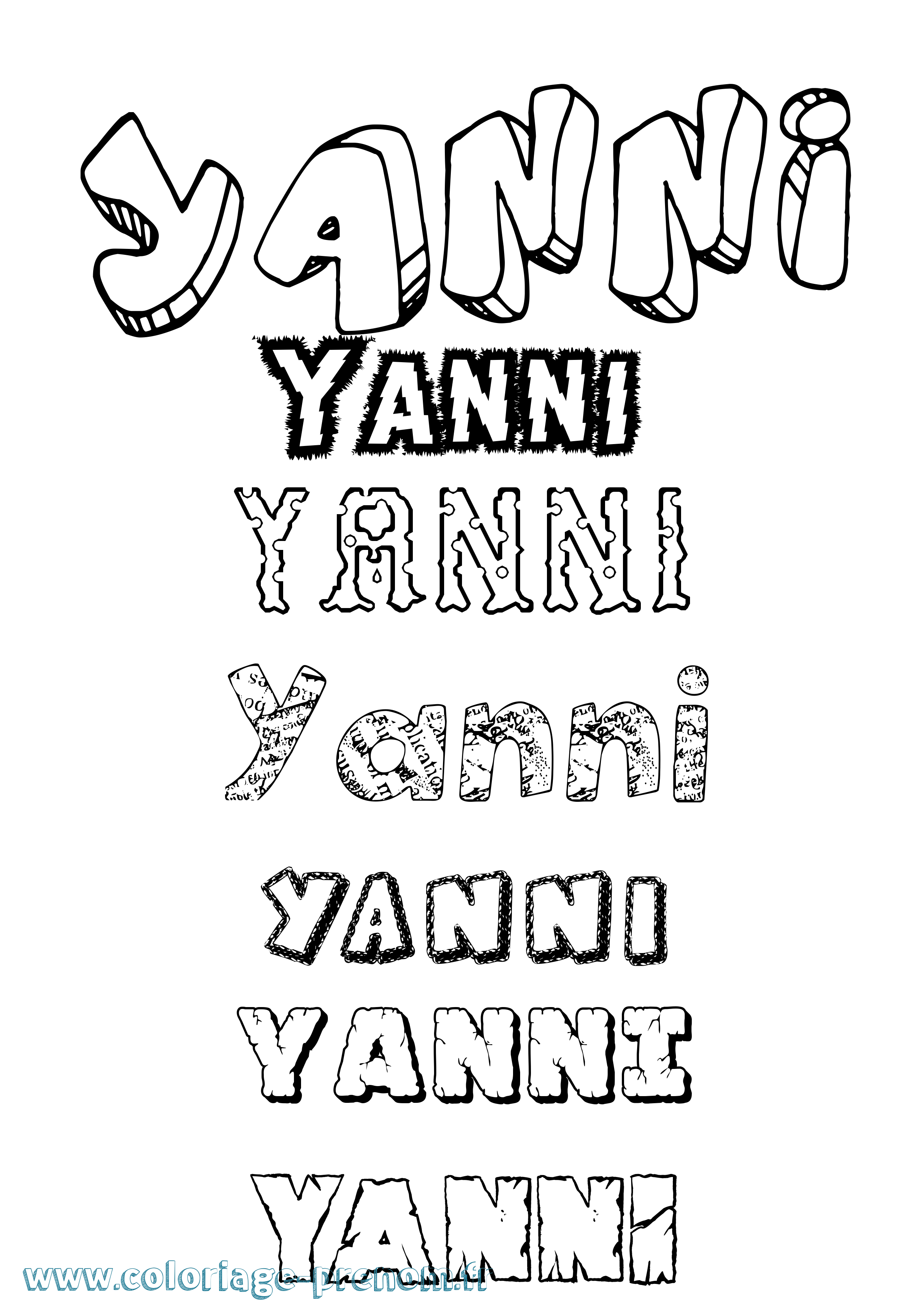 Coloriage Yanni Coloriage prénom Yanni