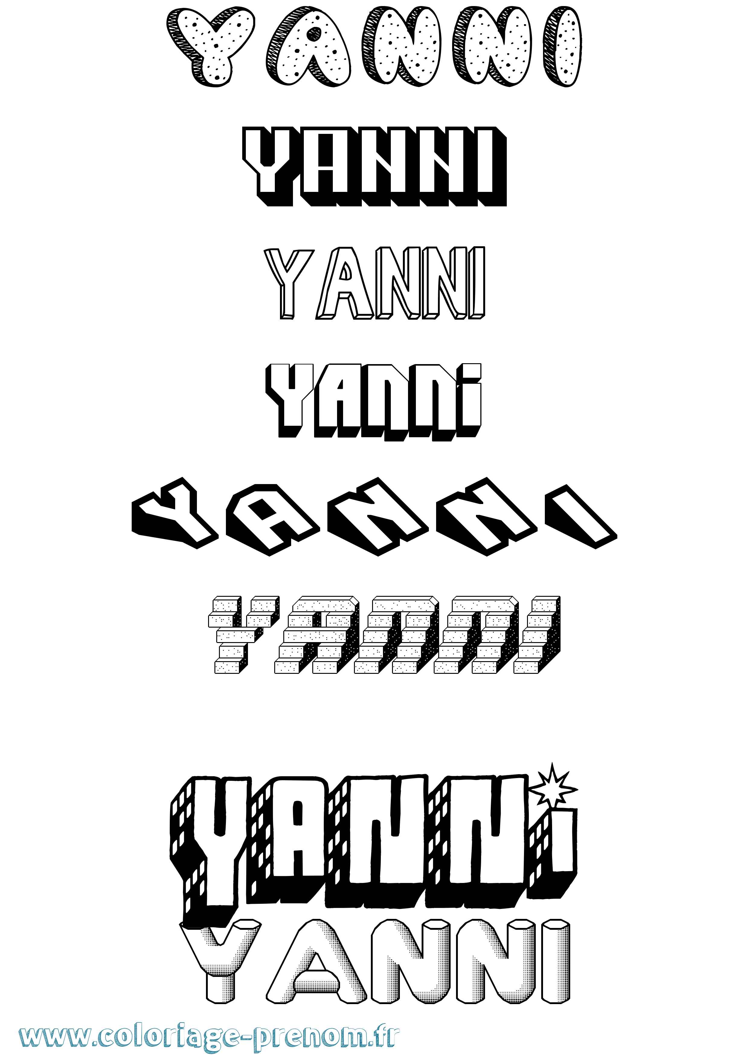 Coloriage Yanni Coloriage prénom Yanni