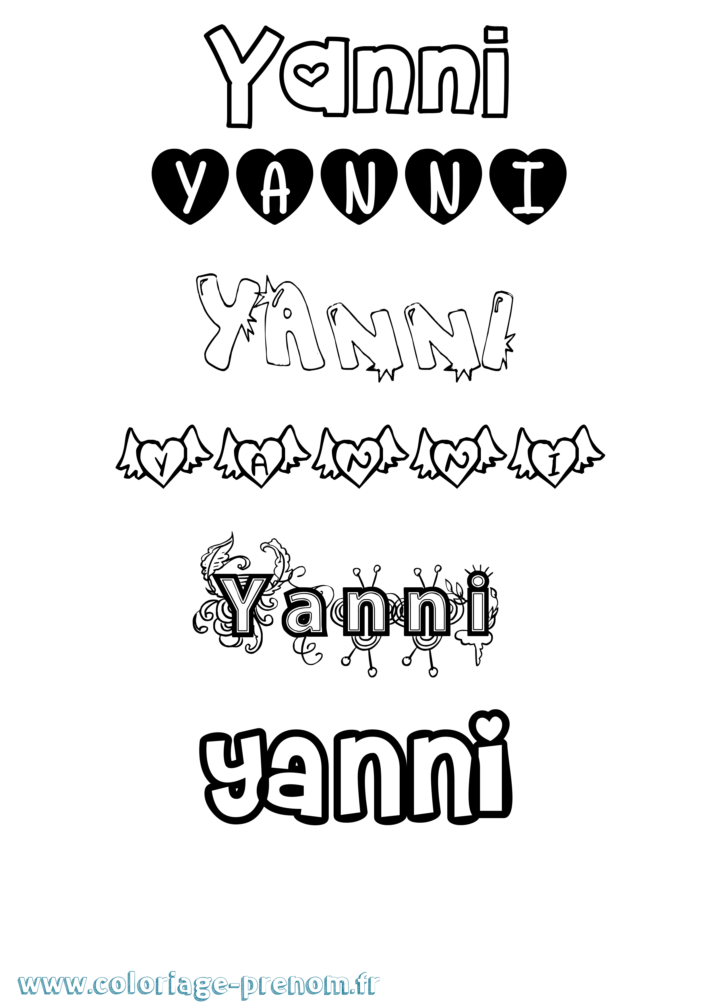 Coloriage prénom Yanni