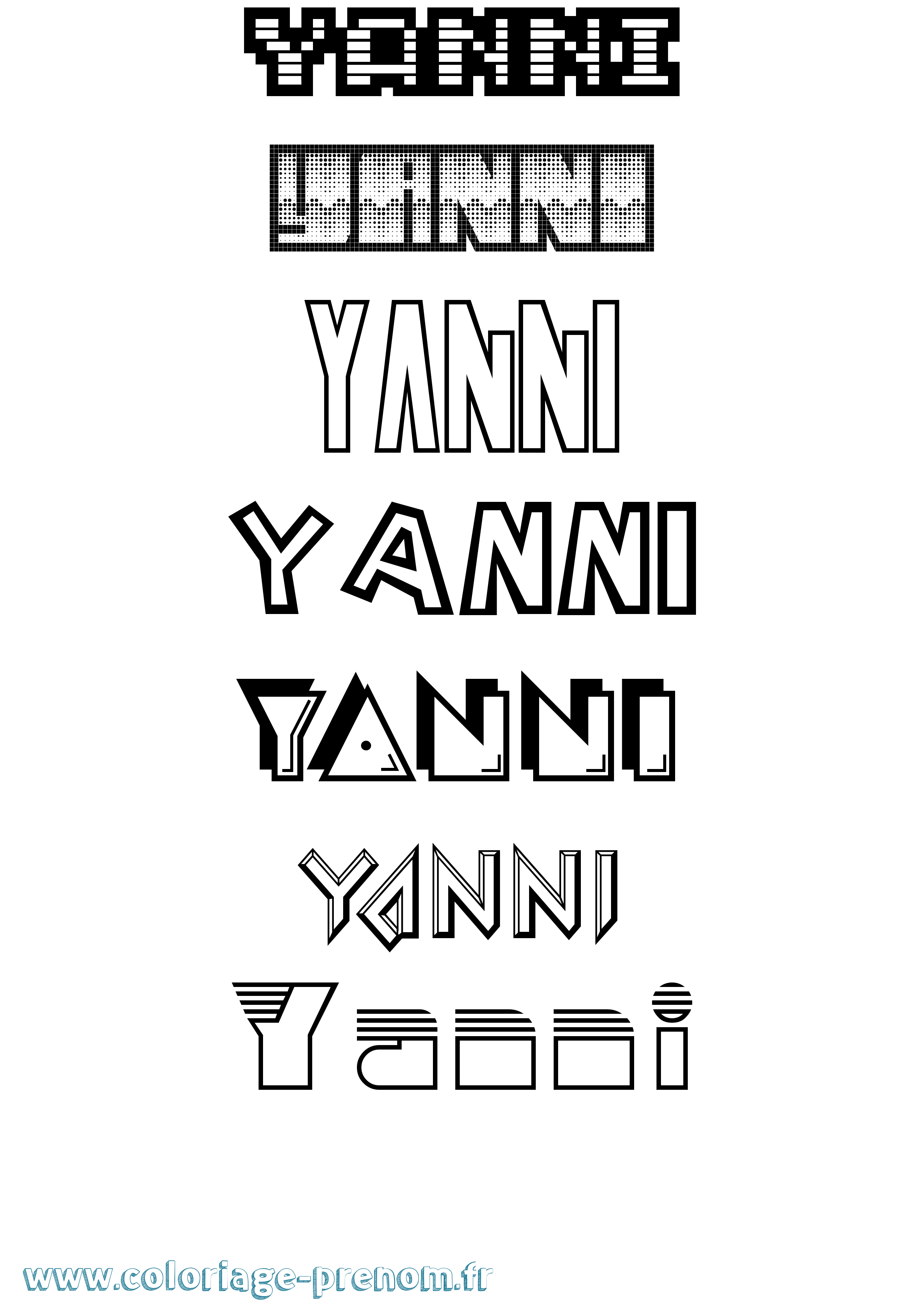 Coloriage Yanni Coloriage prénom Yanni