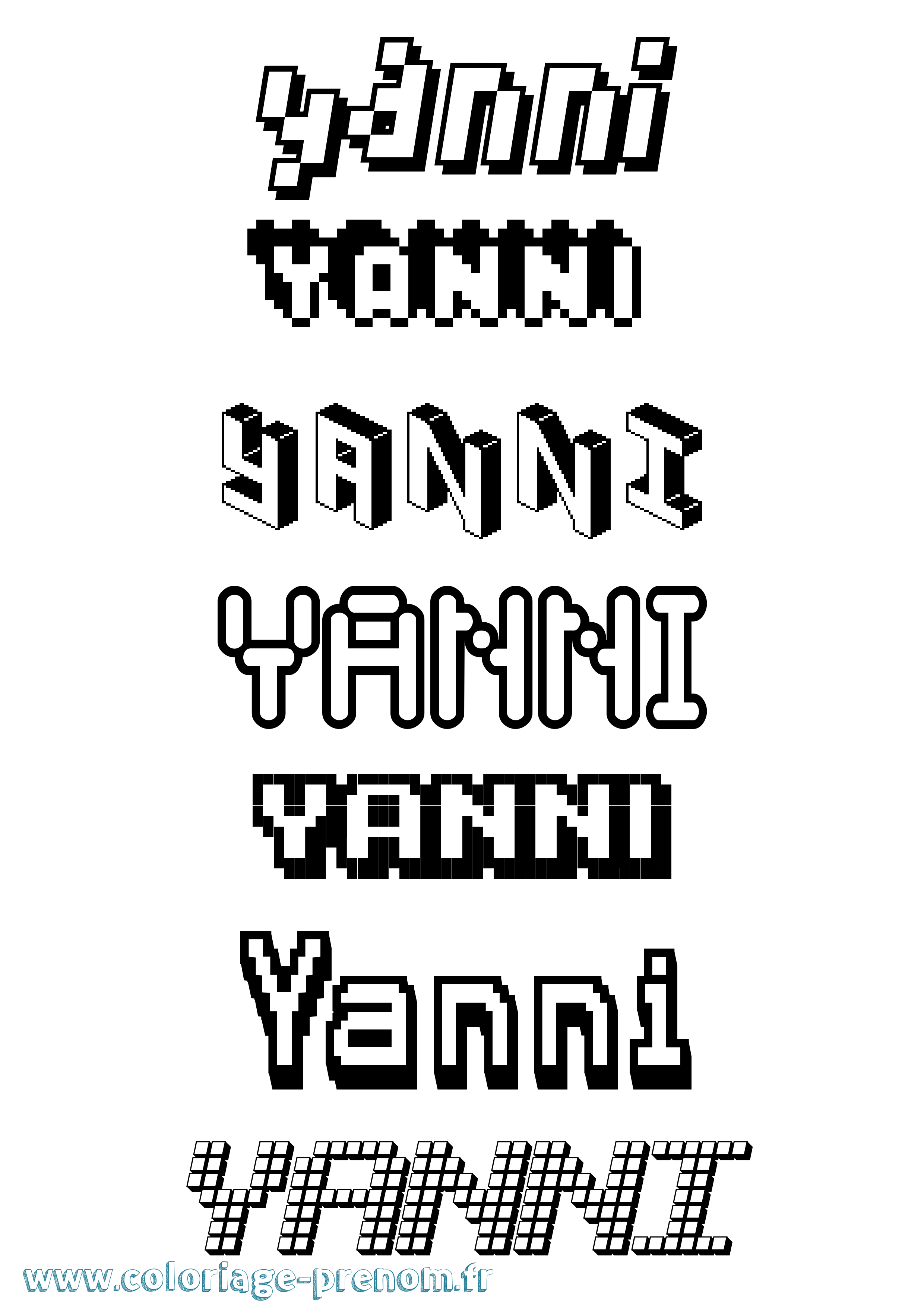 Coloriage Yanni Coloriage prénom Yanni