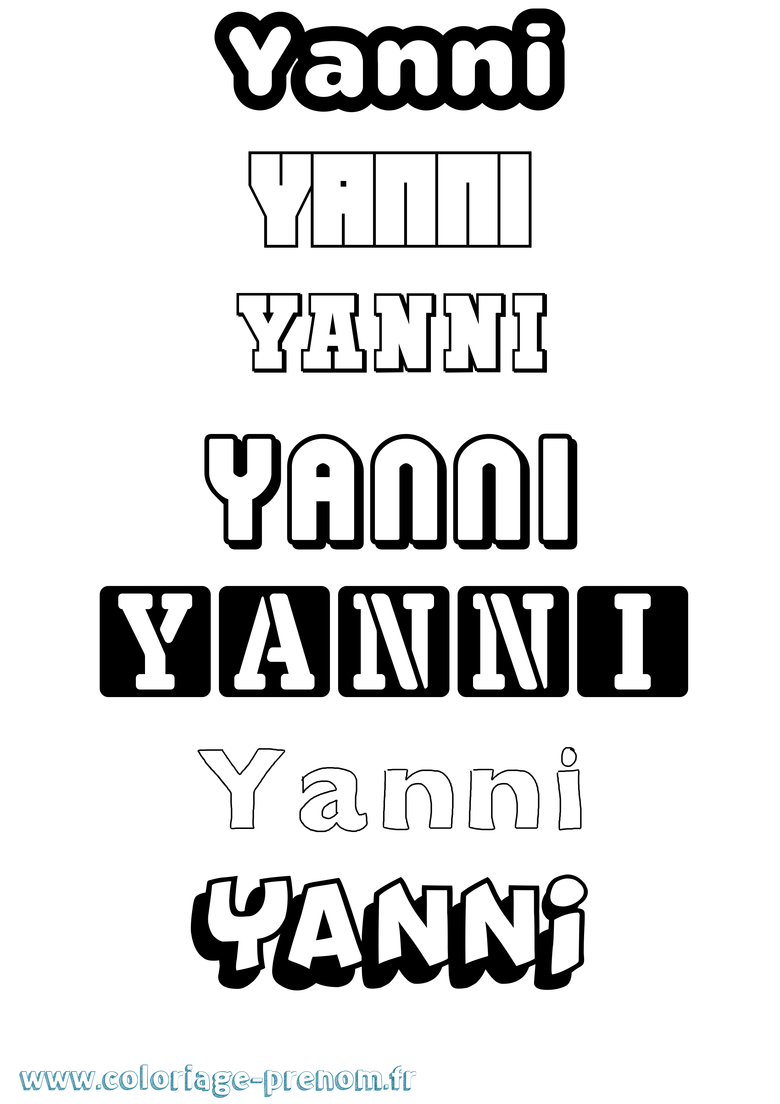 Coloriage Yanni Coloriage prénom Yanni