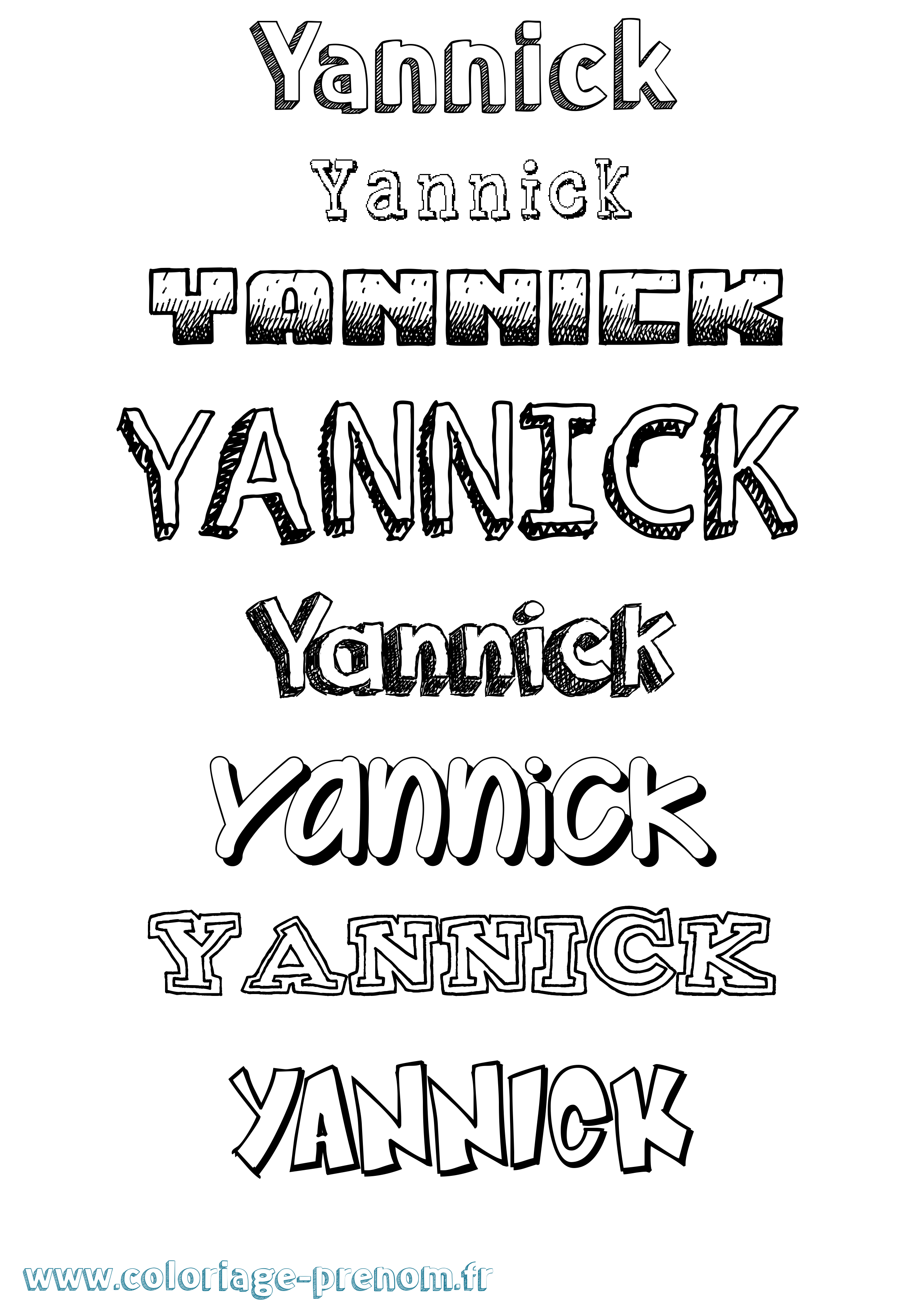 Coloriage prénom Yannick Dessiné