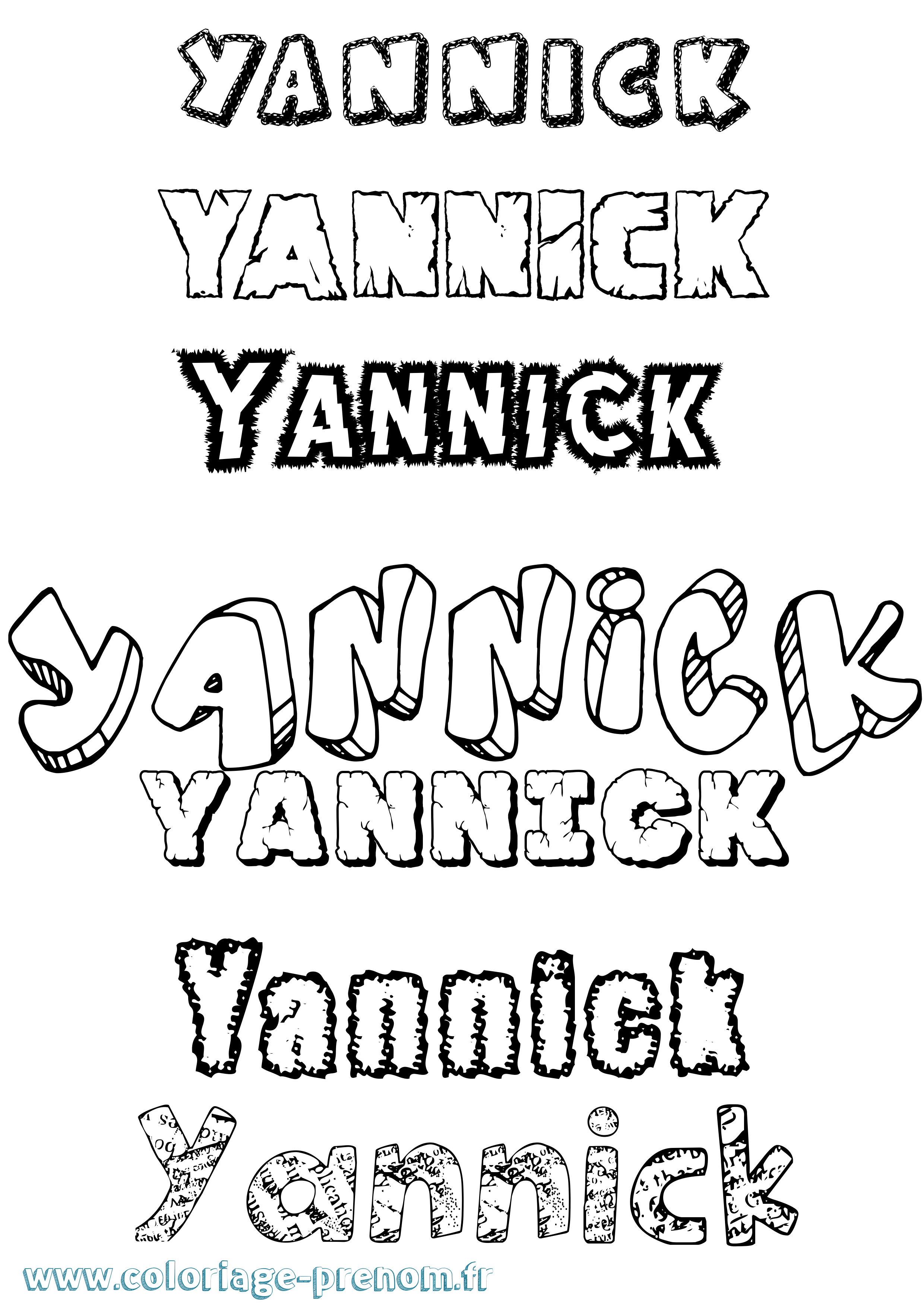 Coloriage prénom Yannick Destructuré