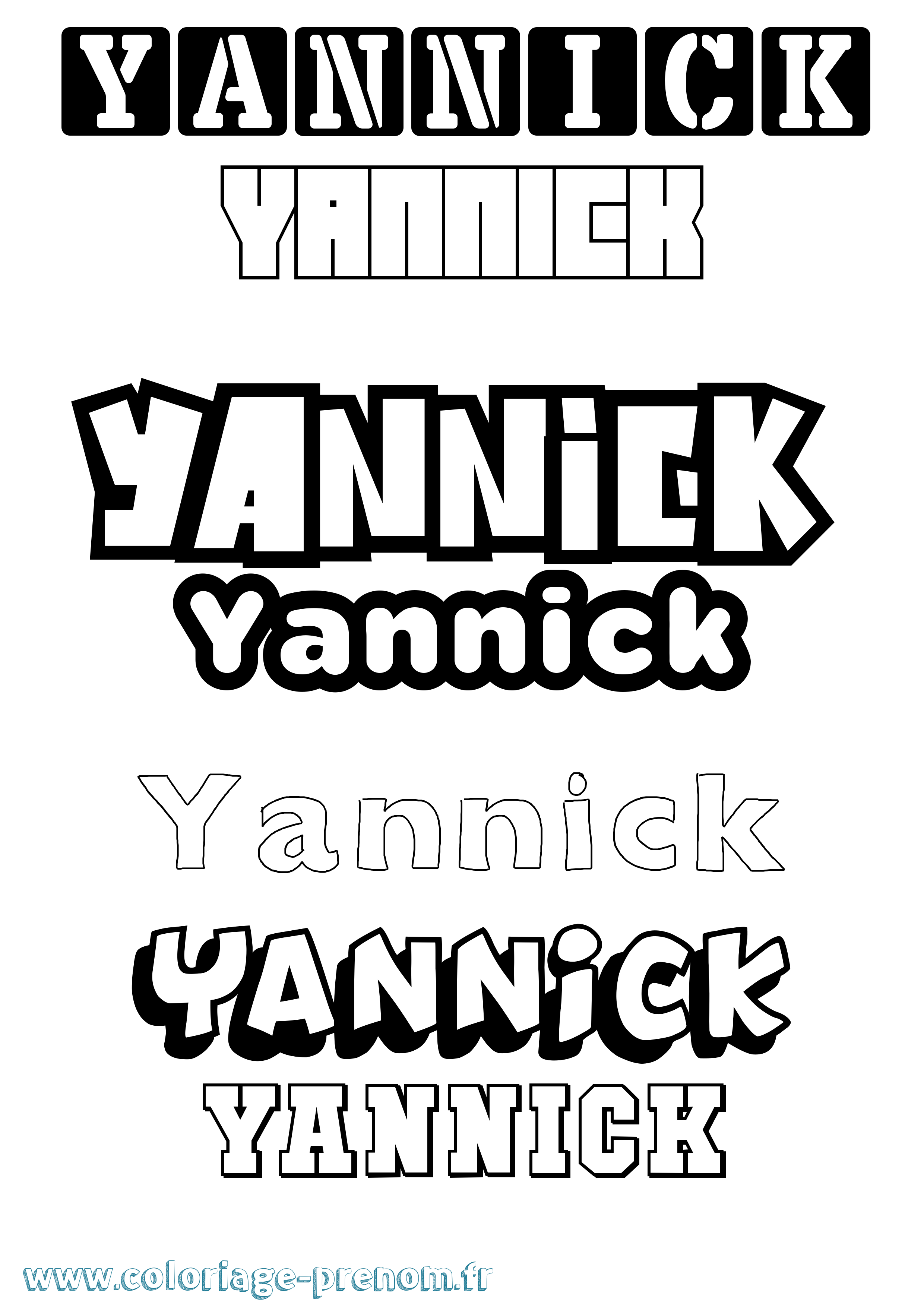 Coloriage prénom Yannick