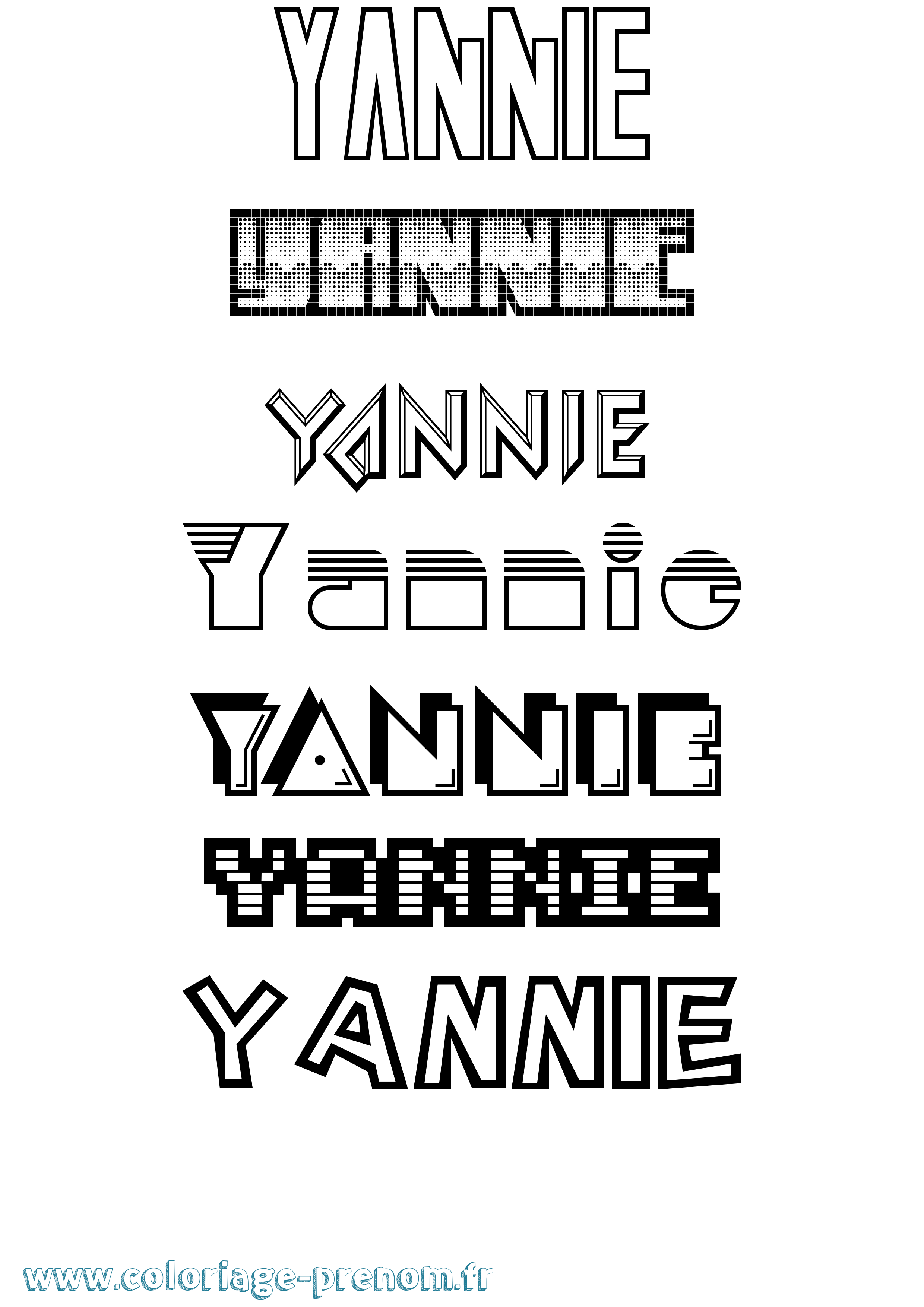 Coloriage prénom Yannie Jeux Vidéos