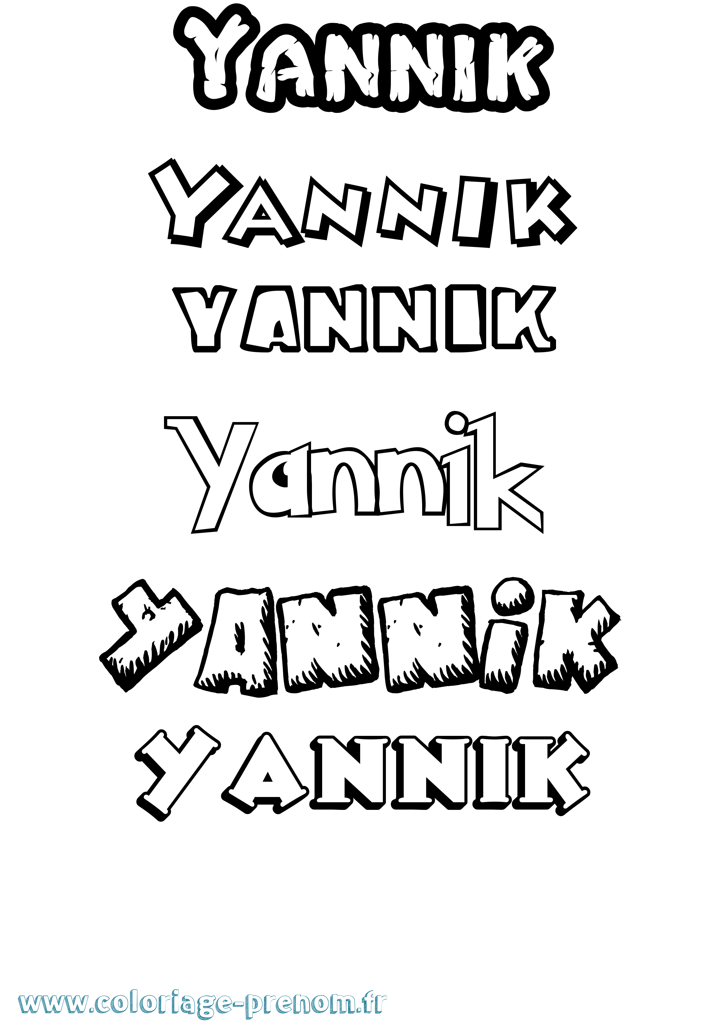 Coloriage prénom Yannik Dessin Animé