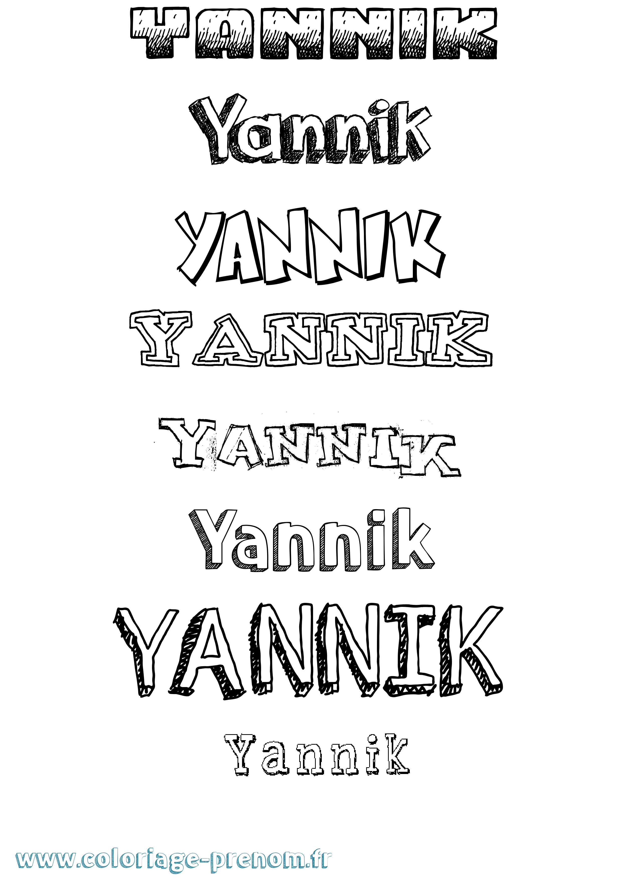 Coloriage prénom Yannik Dessiné