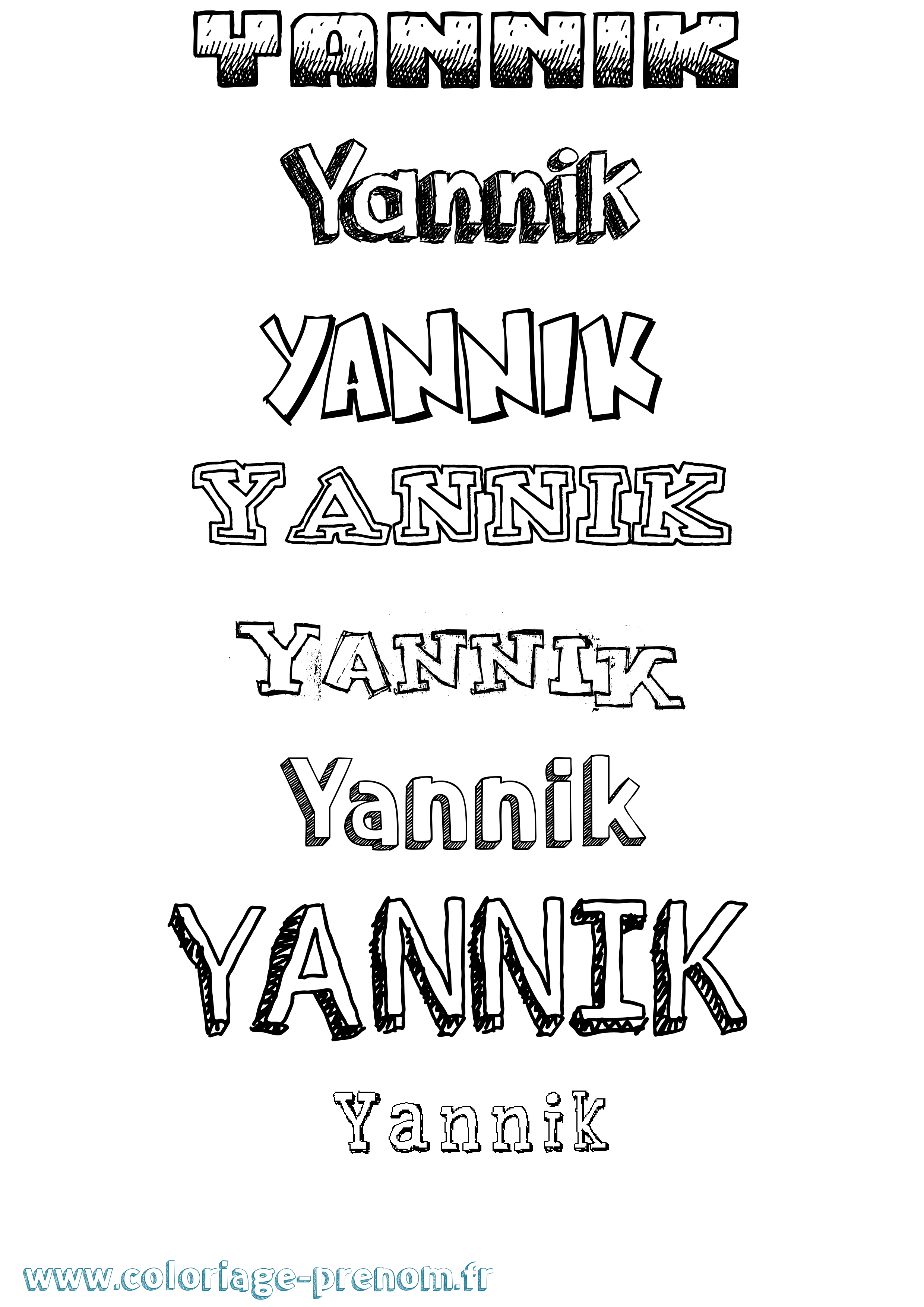 Coloriage Yannik Dessiné Coloriage prénom Yannik Dessiné