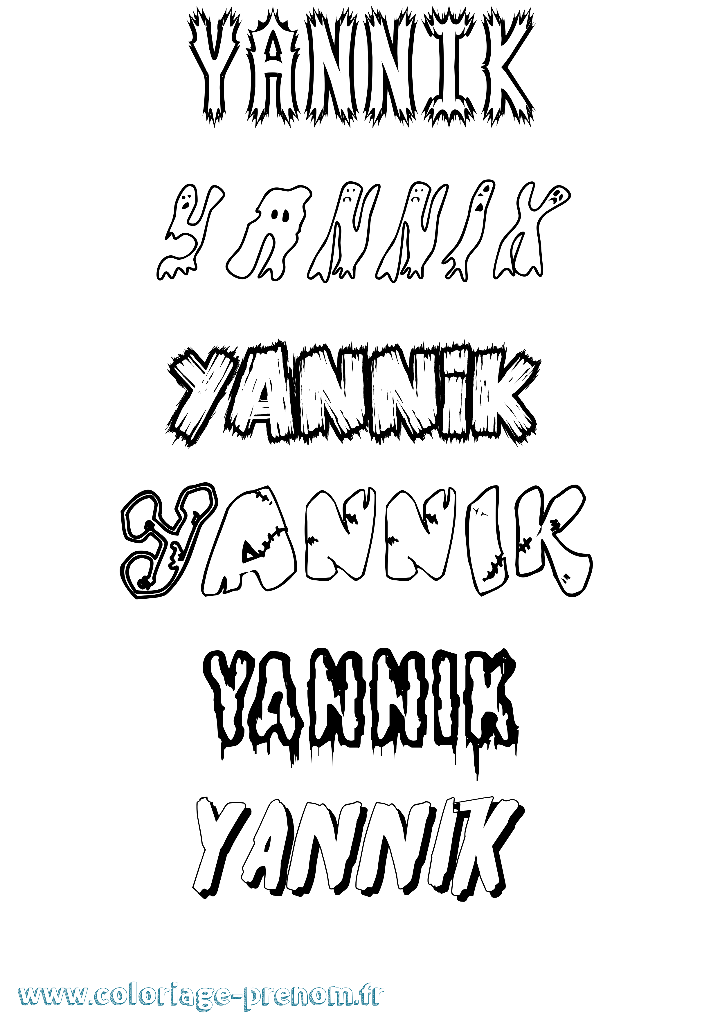 Coloriage prénom Yannik Frisson