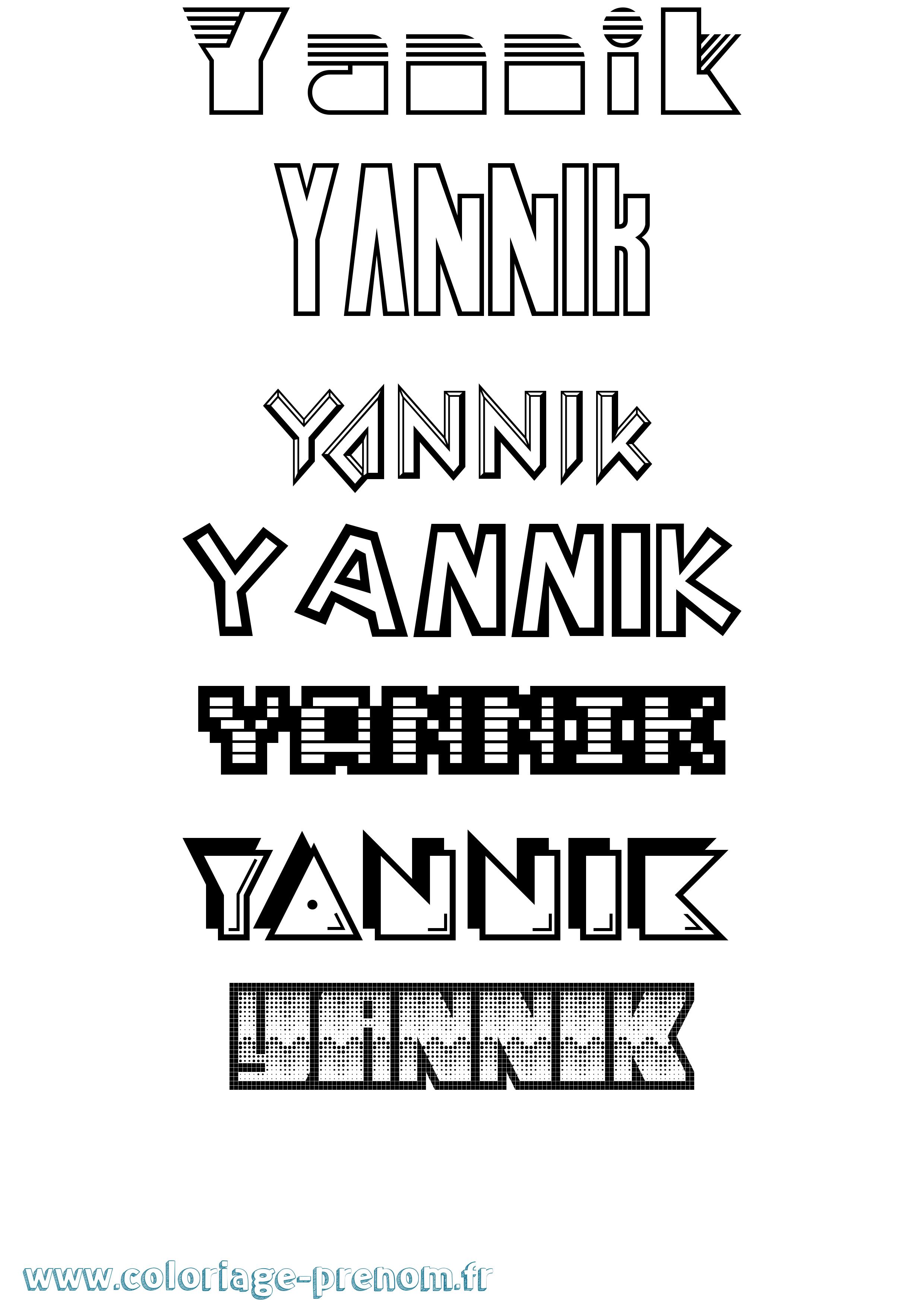 Coloriage prénom Yannik Jeux Vidéos