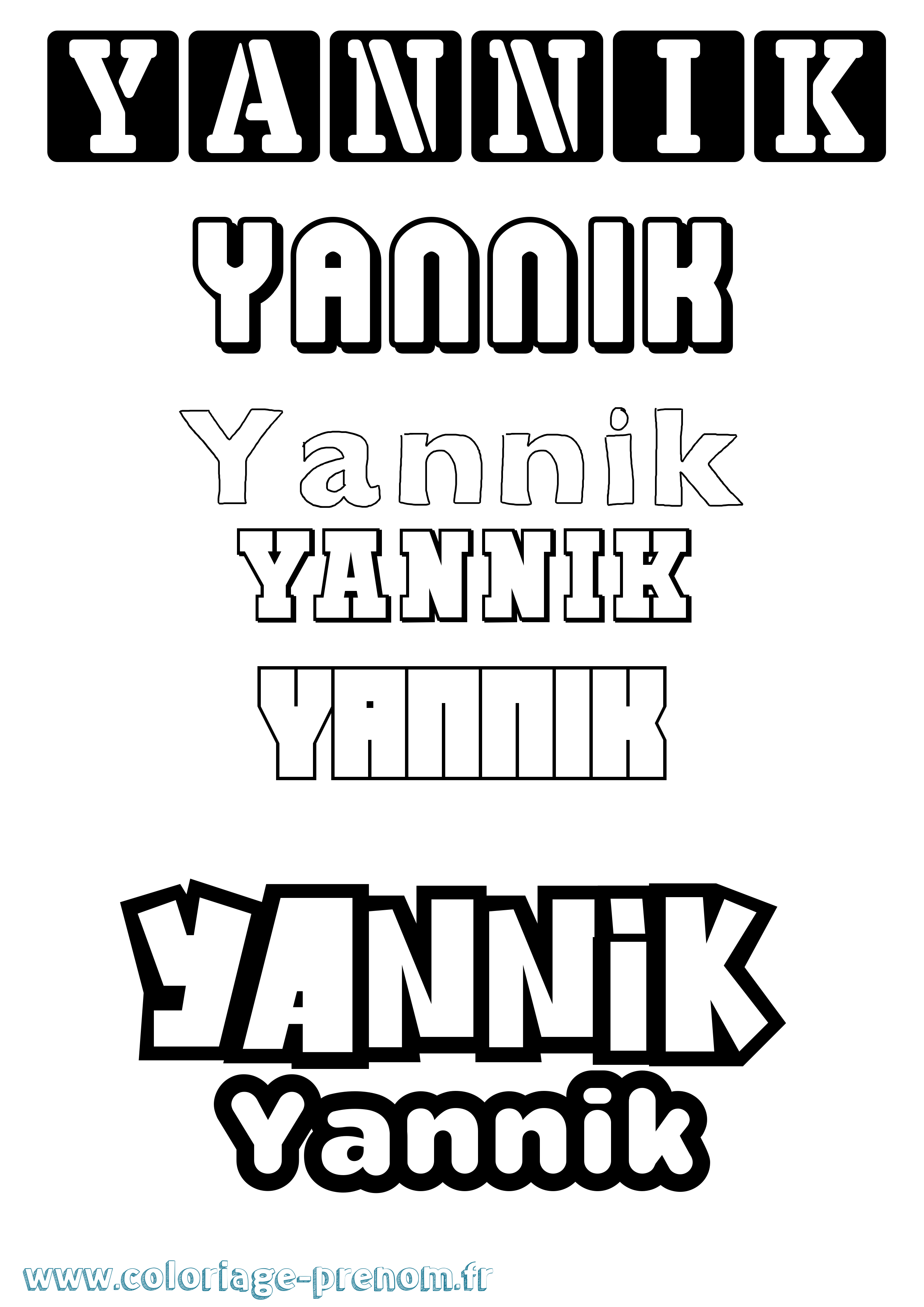 Coloriage Yannik Simple Coloriage prénom Yannik Simple