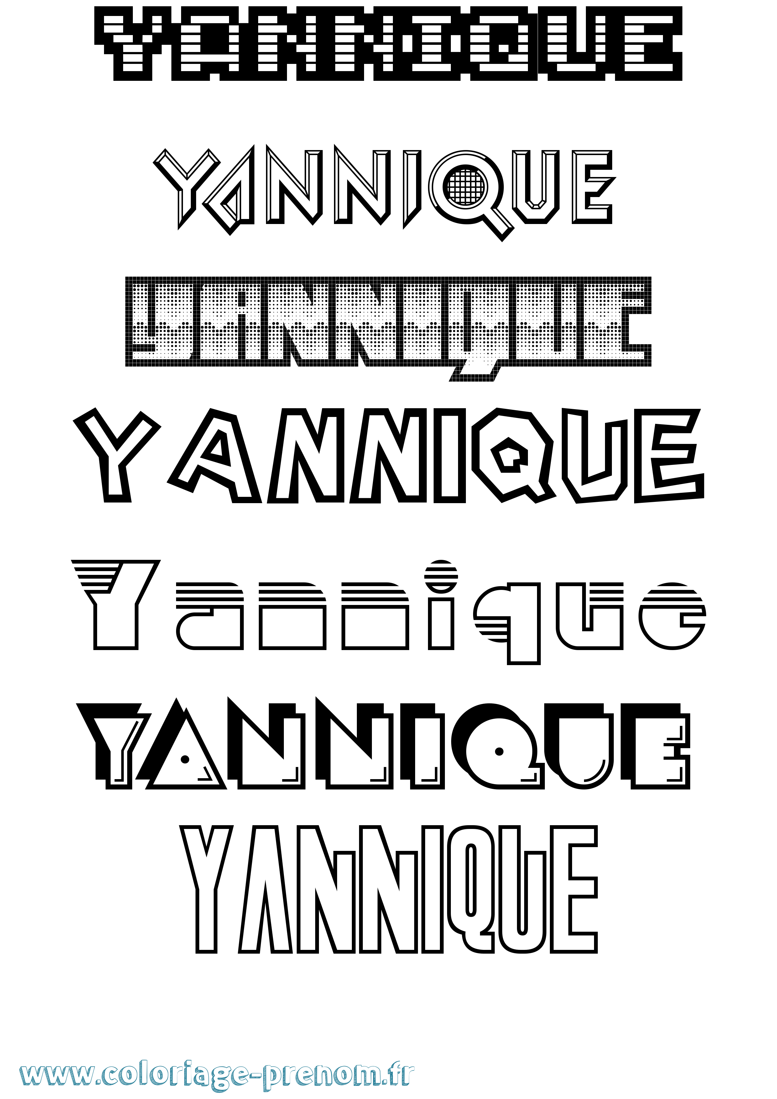 Coloriage Yannique Jeux Vidéos Coloriage prénom Yannique Jeux Vidéos