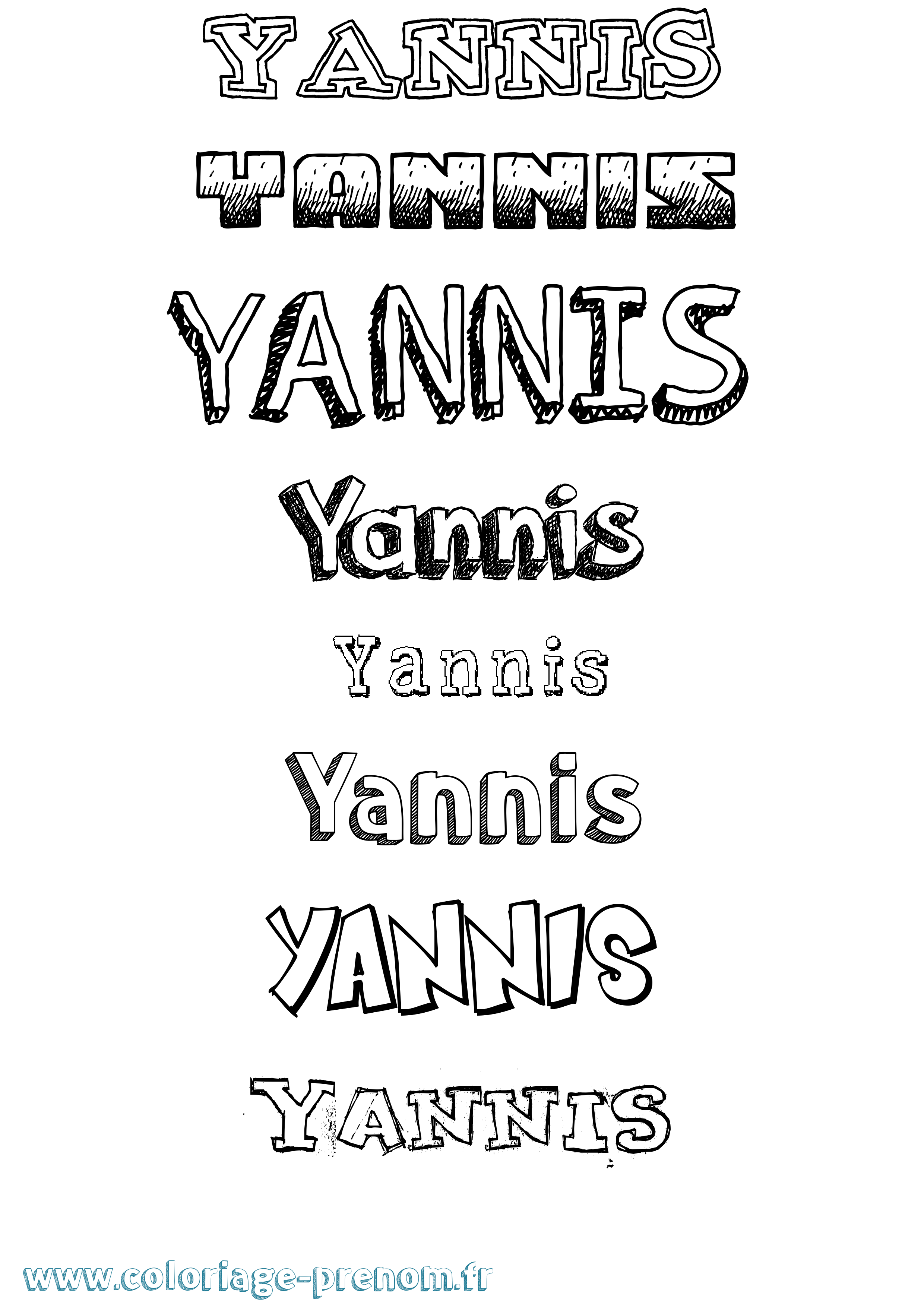 Coloriage prénom Yannis