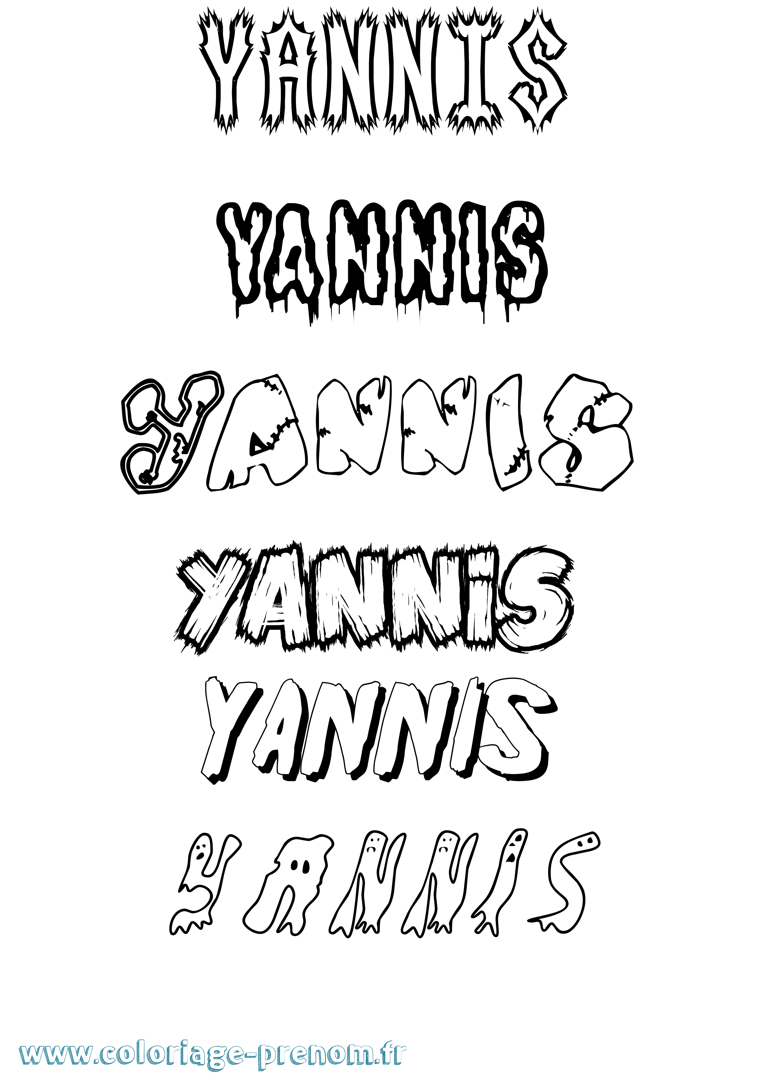 Coloriage prénom Yannis