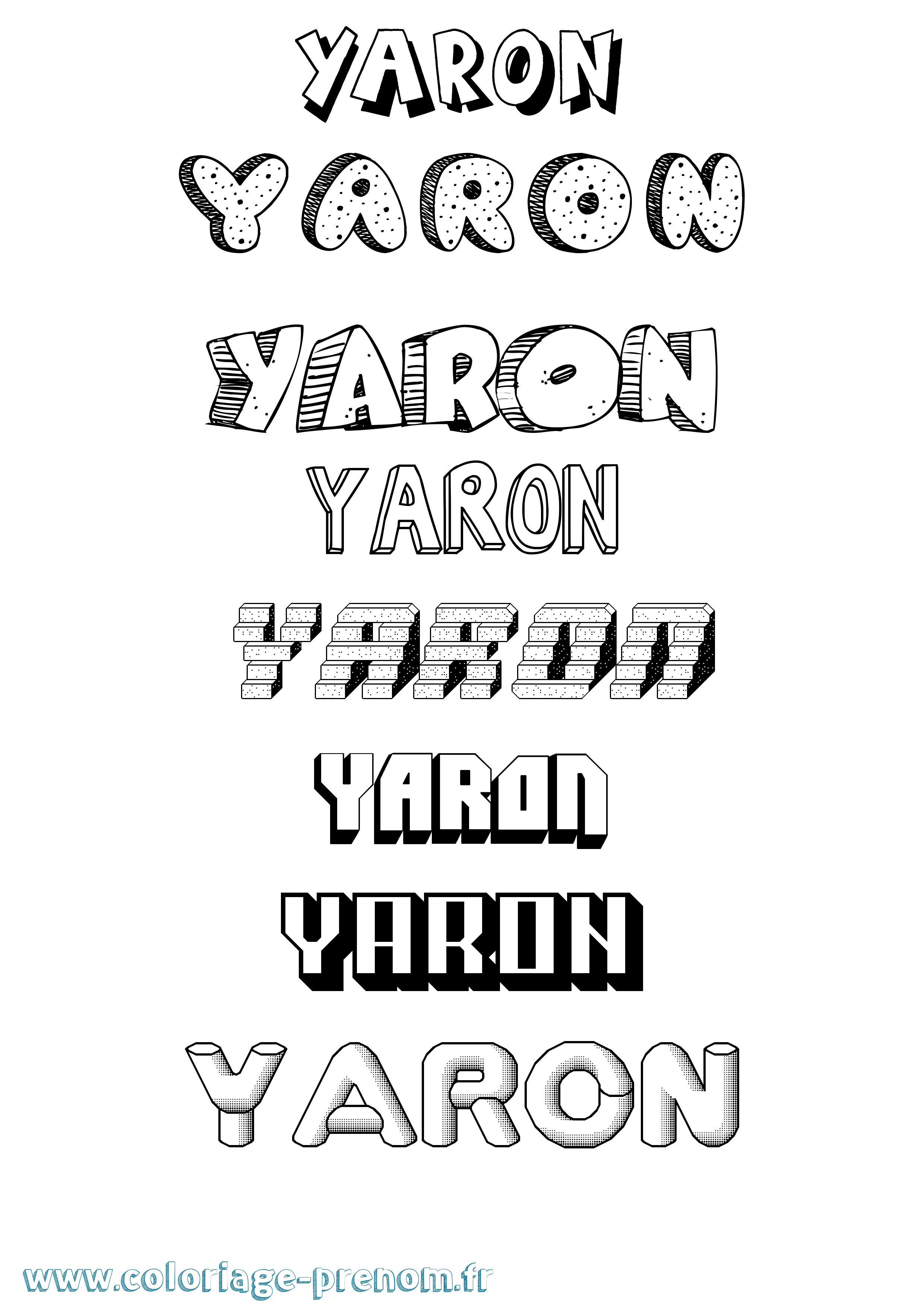 Coloriage prénom Yaron