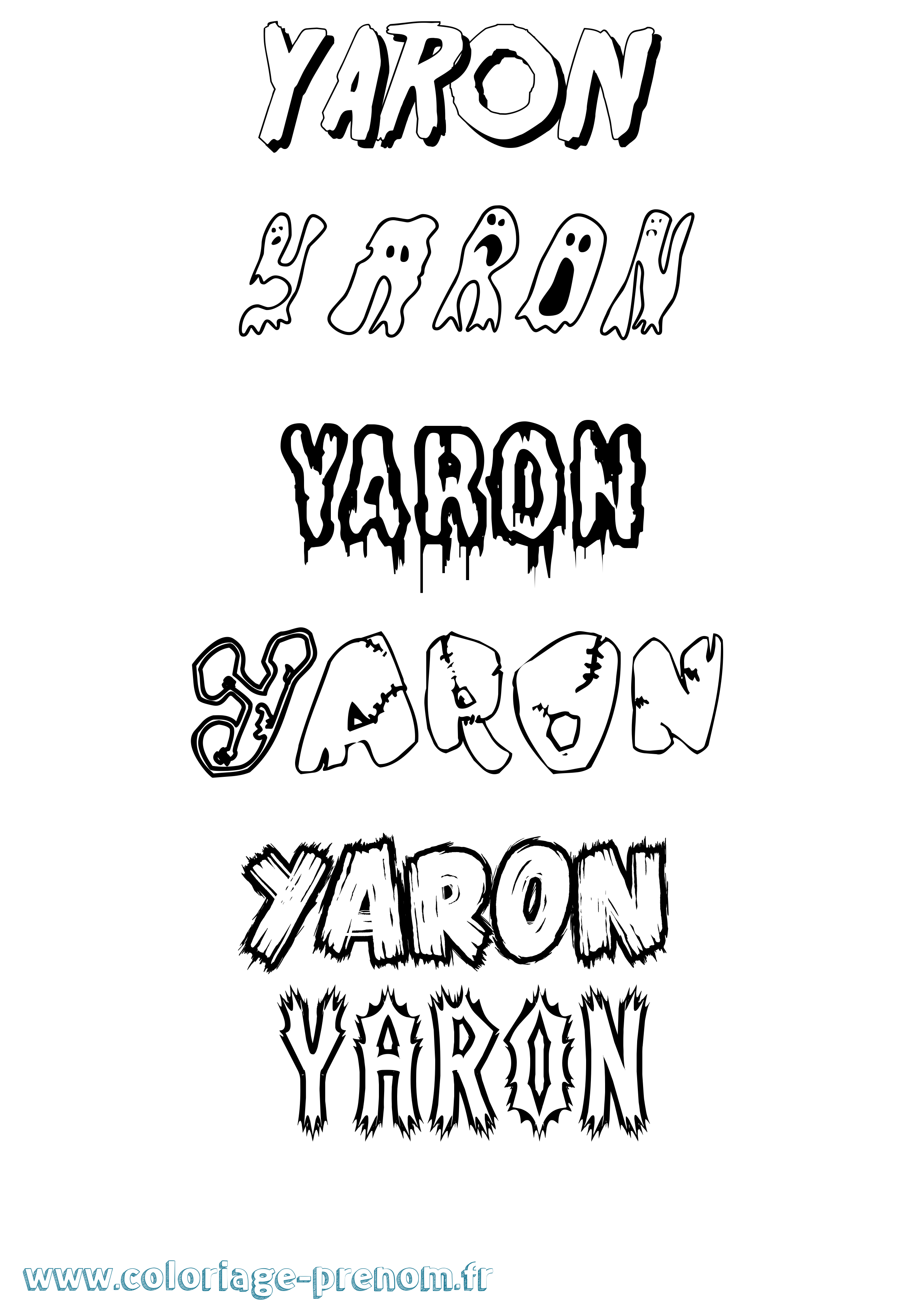 Coloriage prénom Yaron