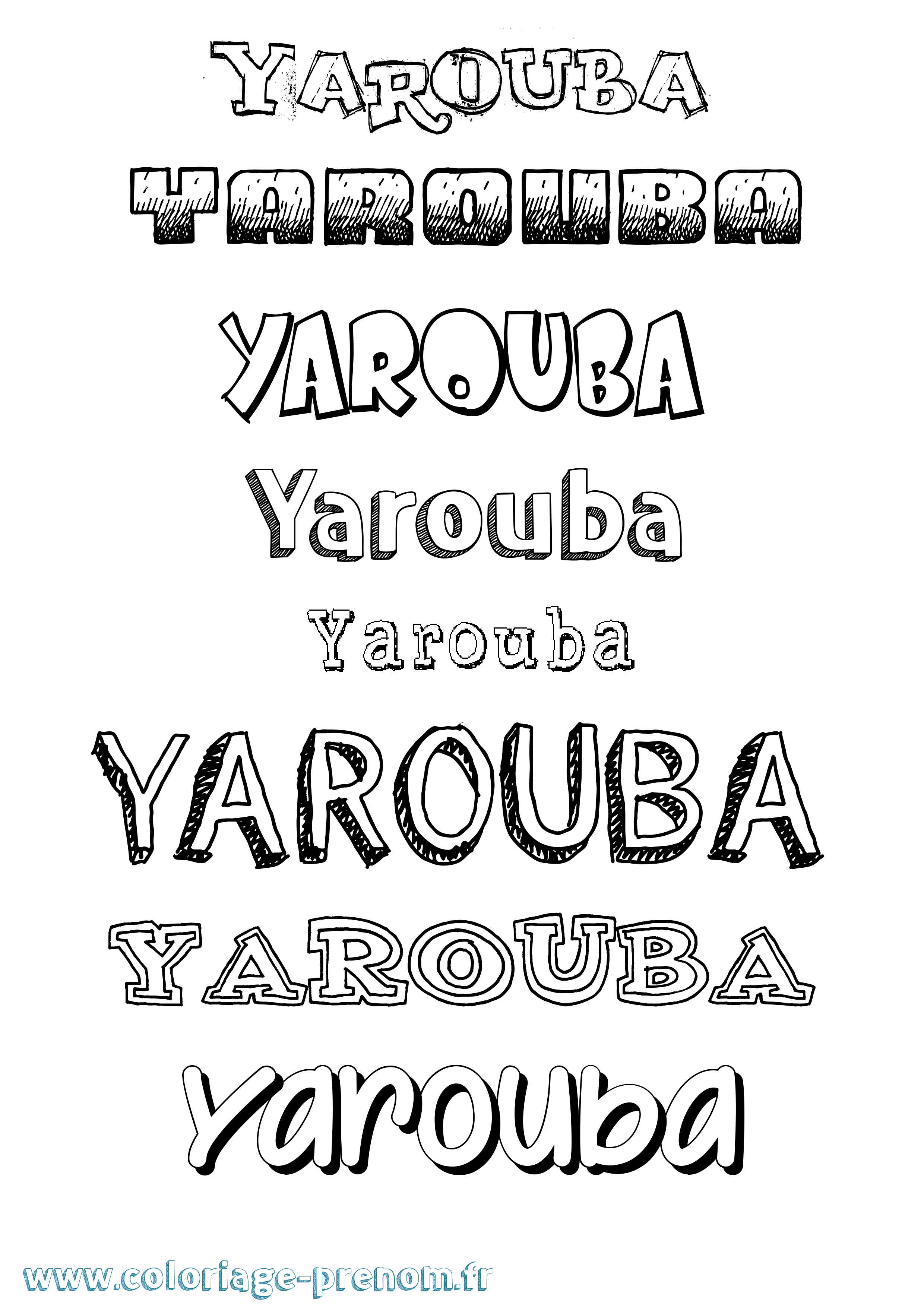 Coloriage prénom Yarouba Dessiné