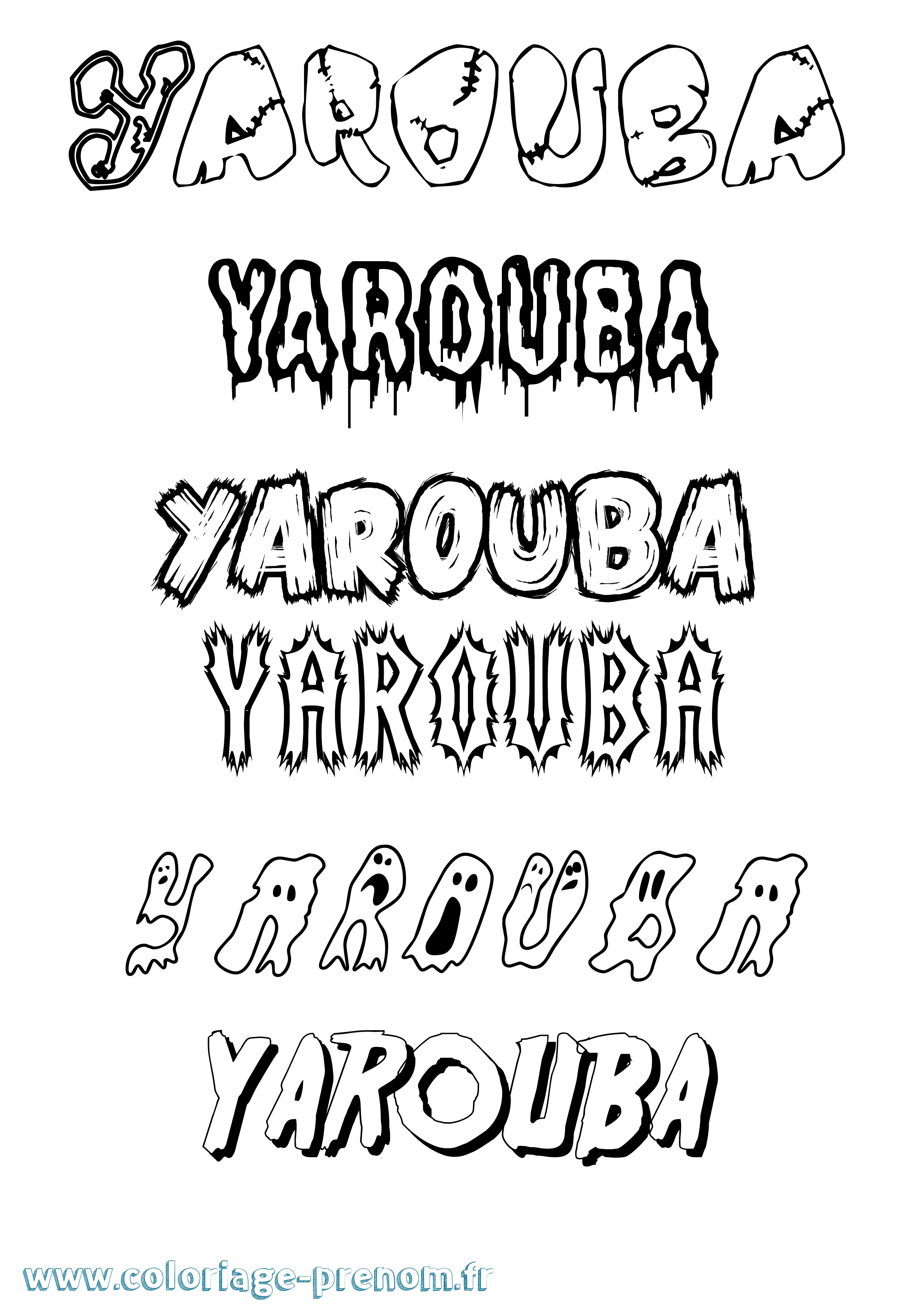 Coloriage prénom Yarouba Frisson