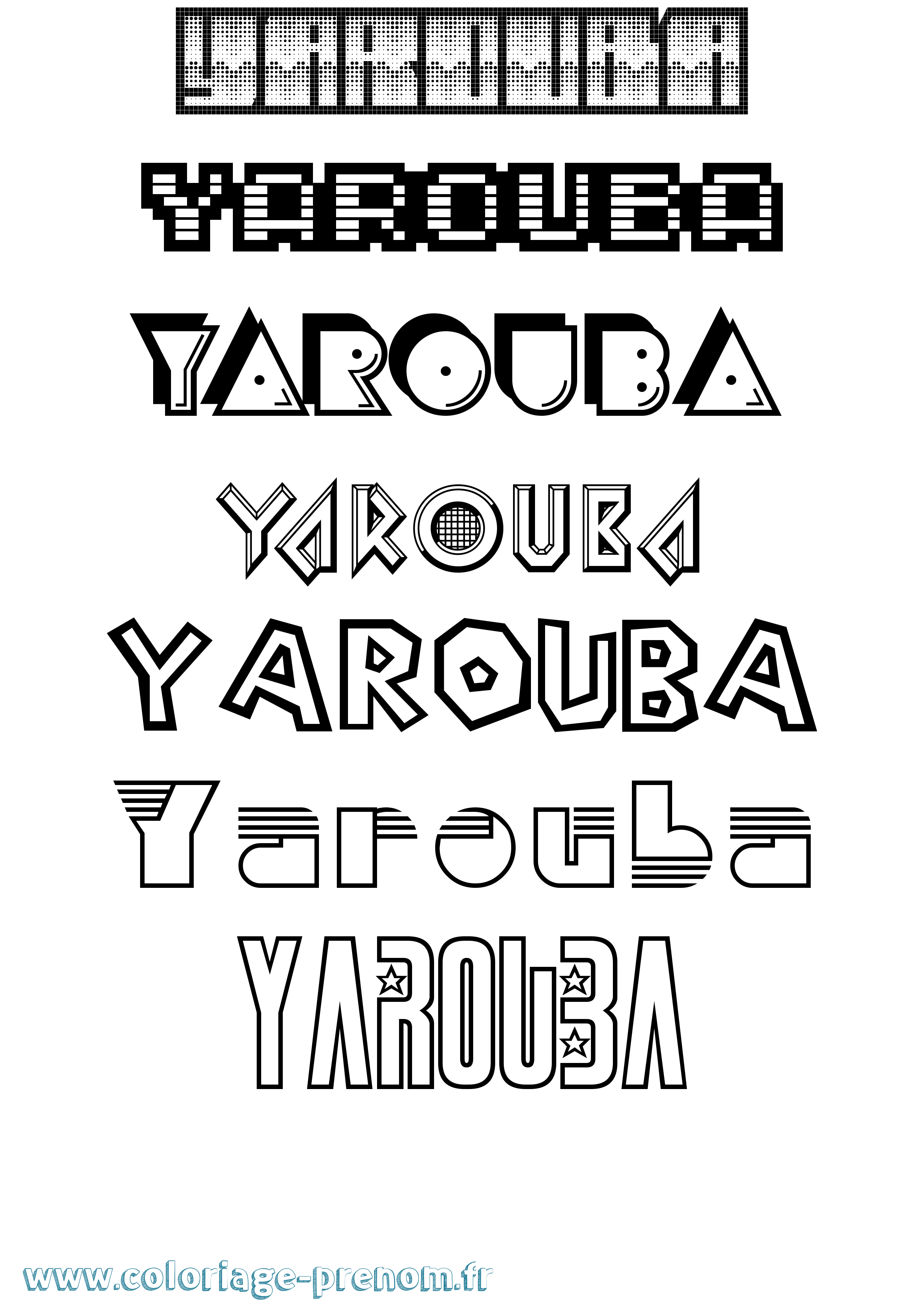 Coloriage prénom Yarouba Jeux Vidéos