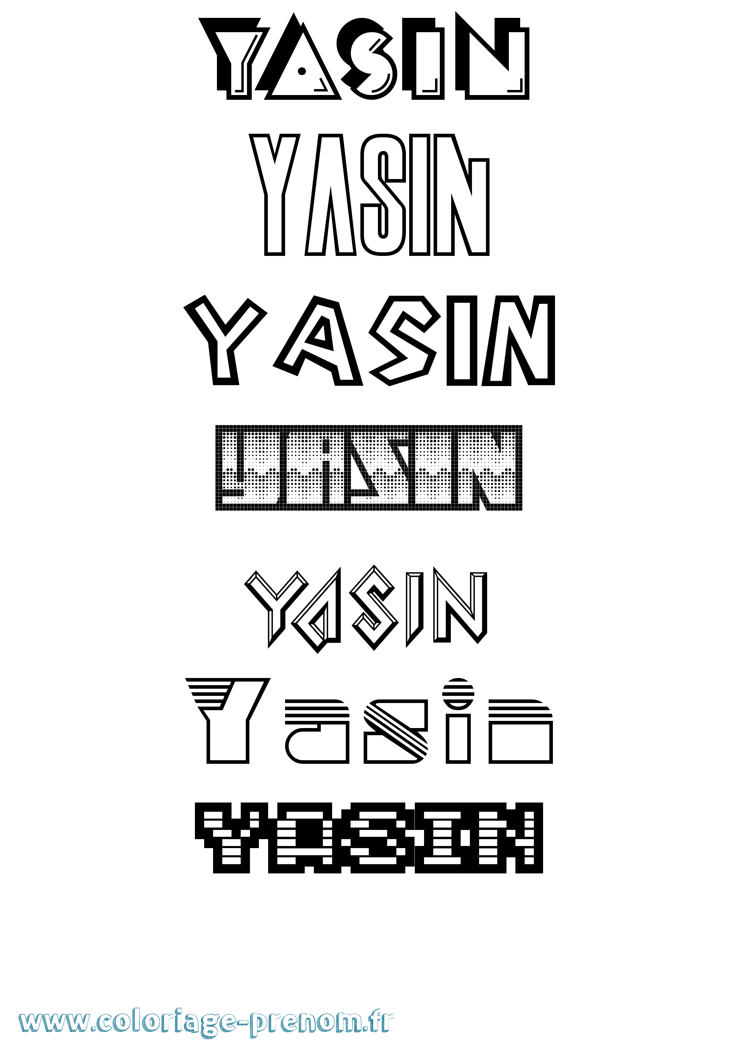Coloriage Yasin Coloriage prénom Yasin