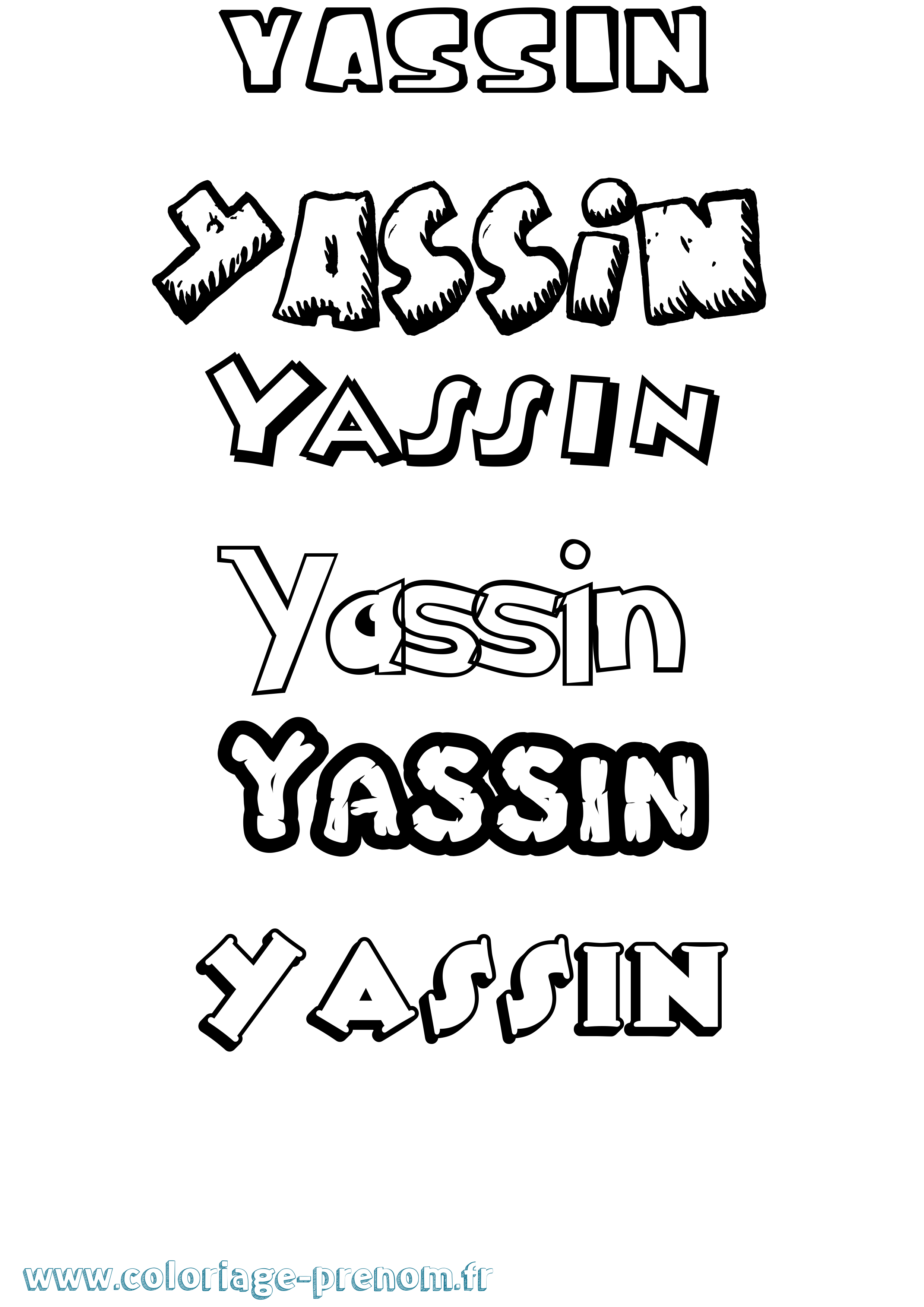 Coloriage prénom Yassin Dessin Animé