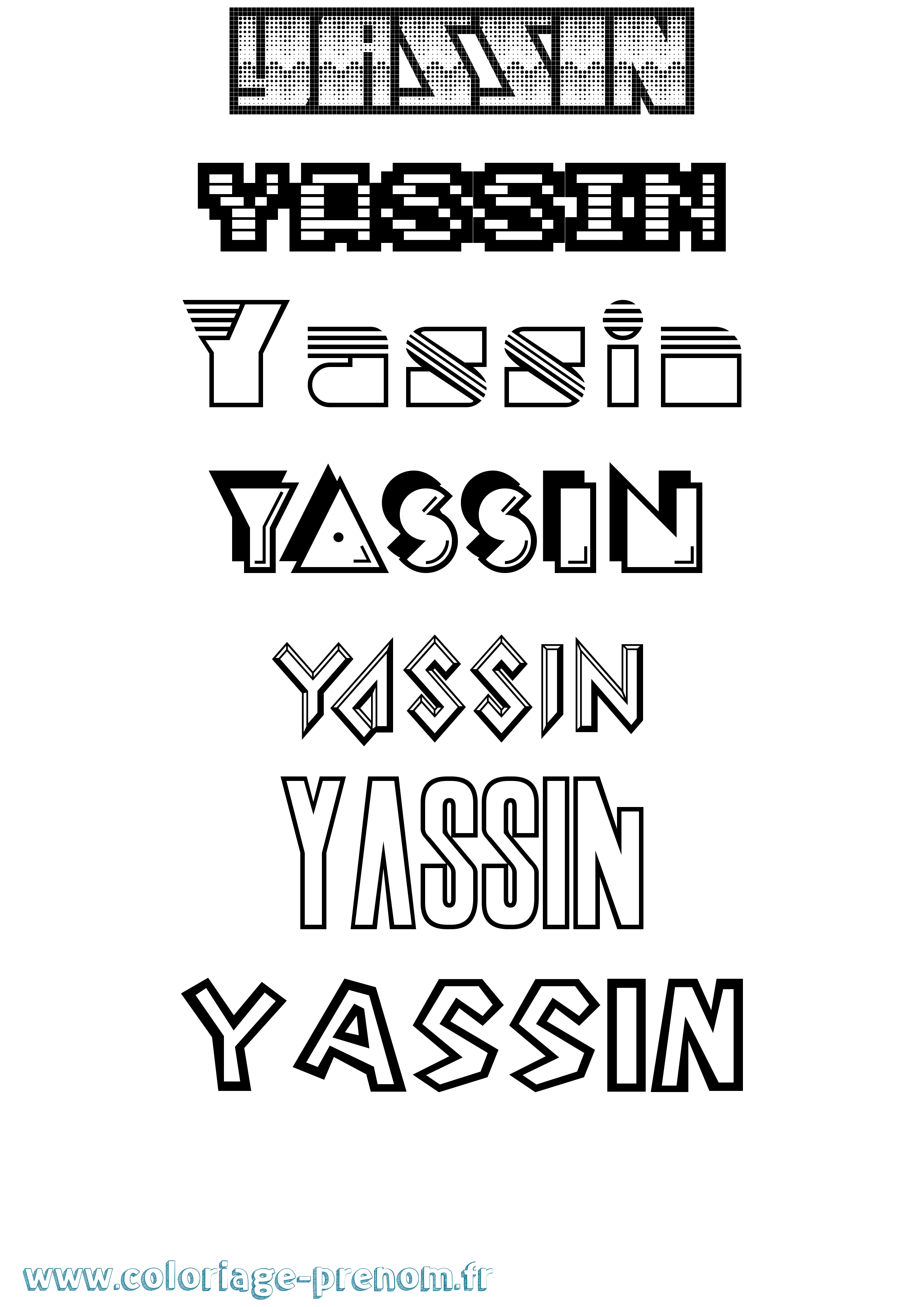 Coloriage prénom Yassin