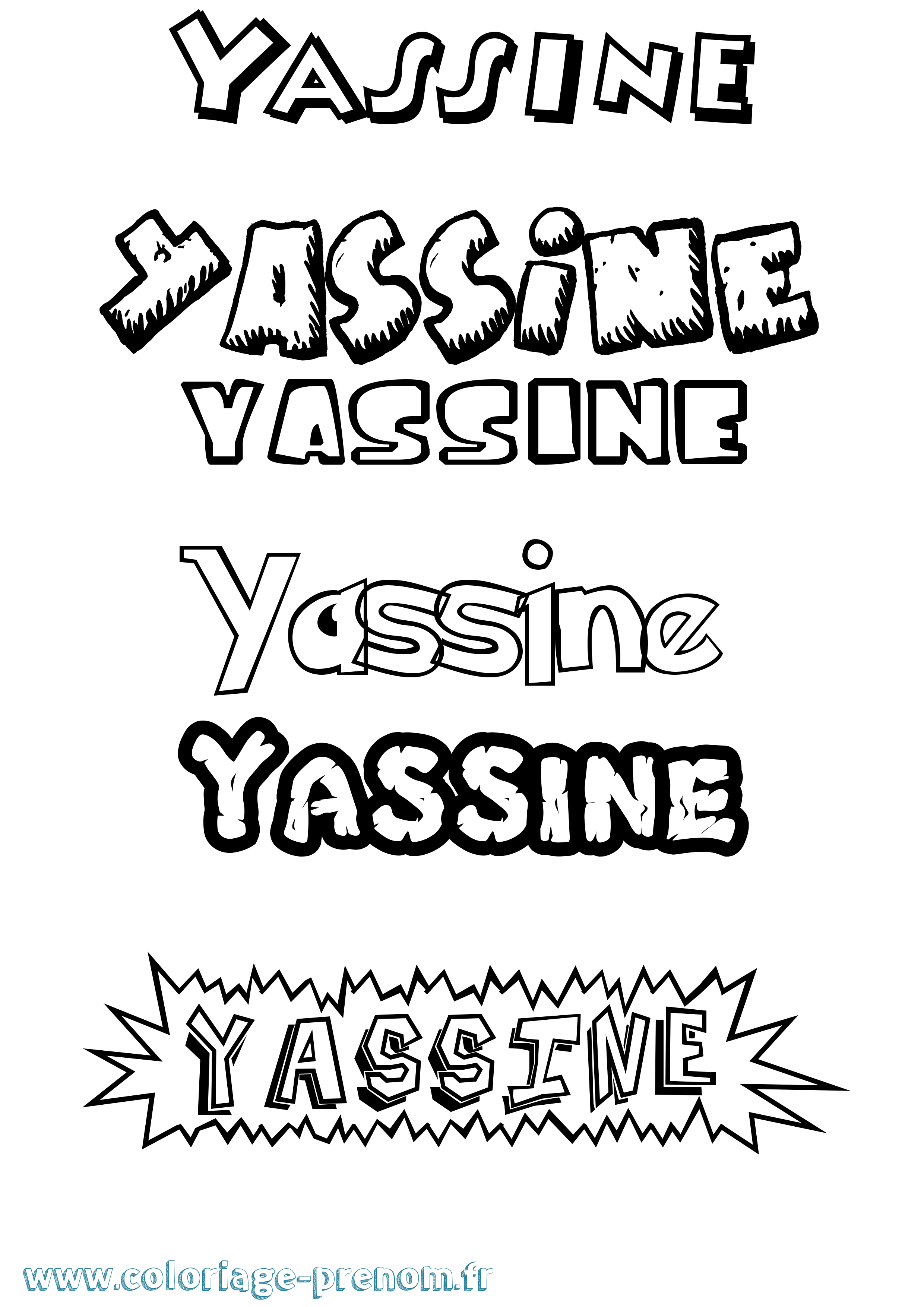 Coloriage prénom Yassine Dessin Animé