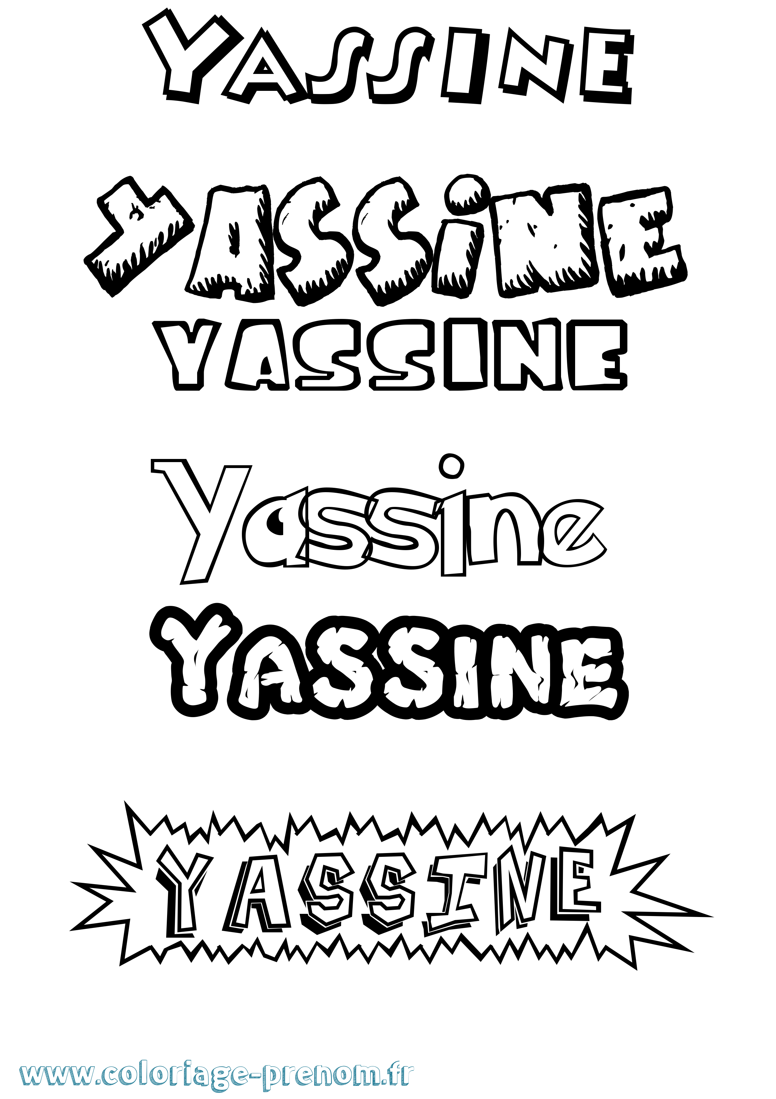 Coloriage Yassine Coloriage prénom Yassine