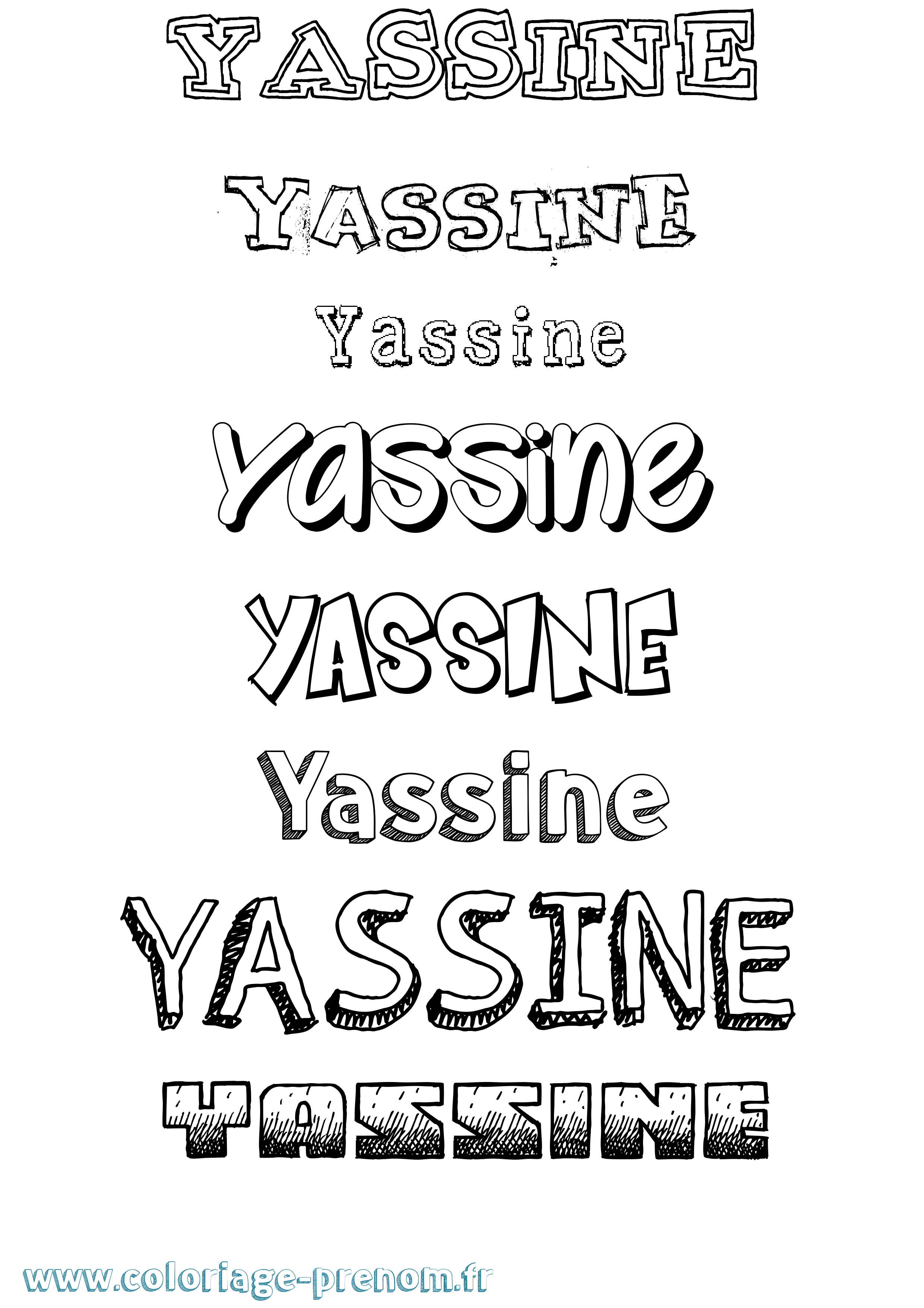 Coloriage Yassine Coloriage prénom Yassine