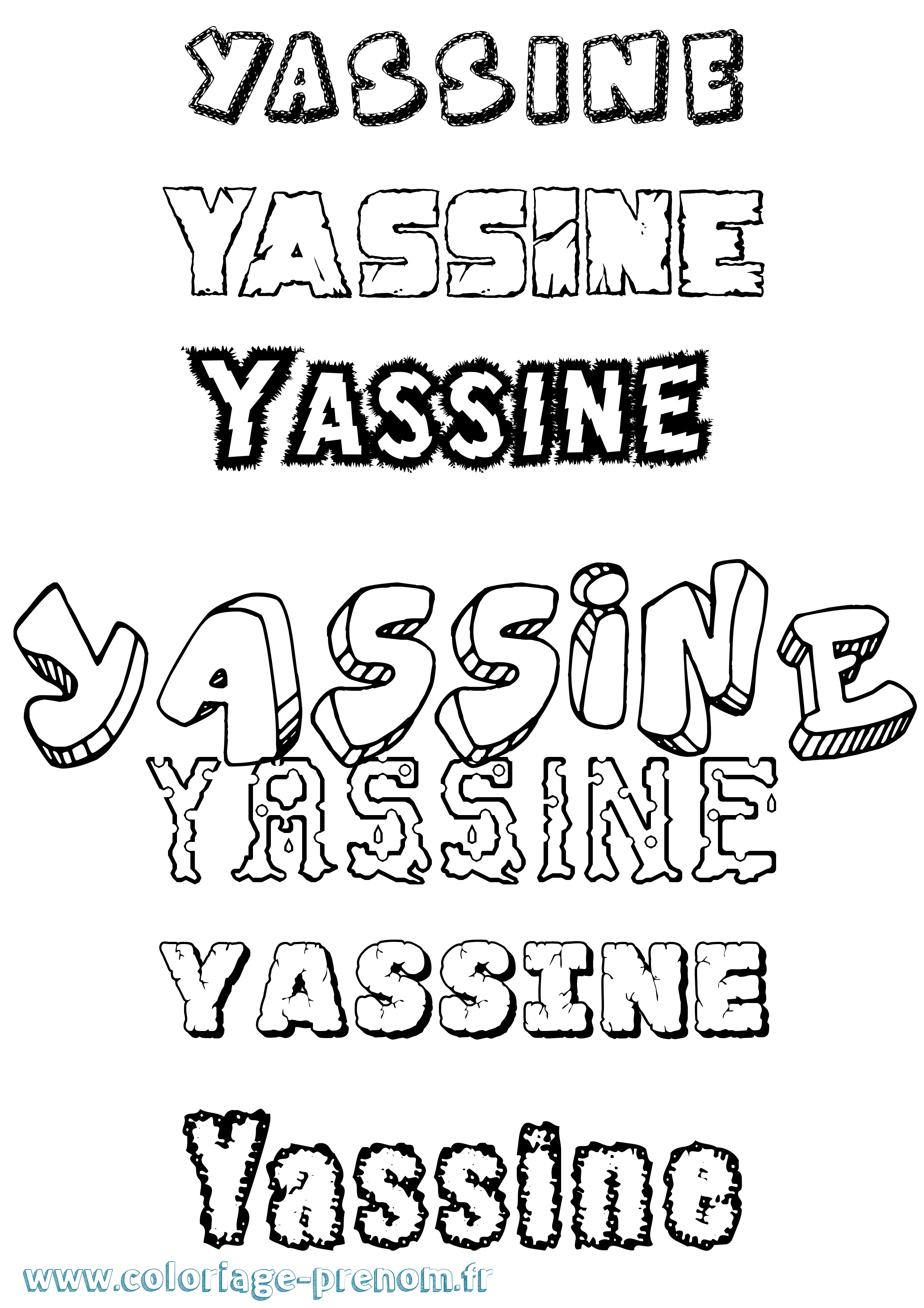 Coloriage Yassine Coloriage prénom Yassine