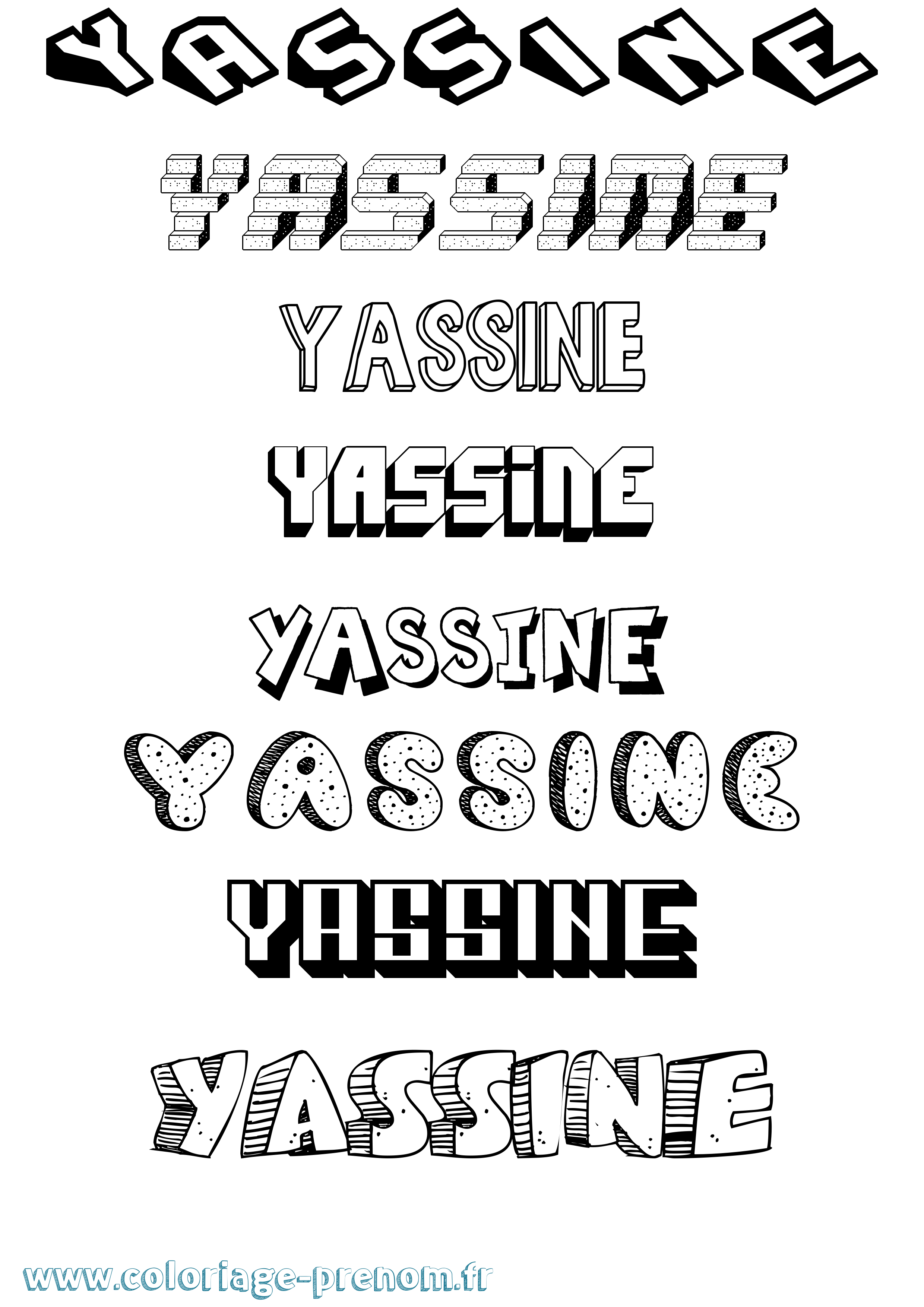 Coloriage Yassine Coloriage prénom Yassine