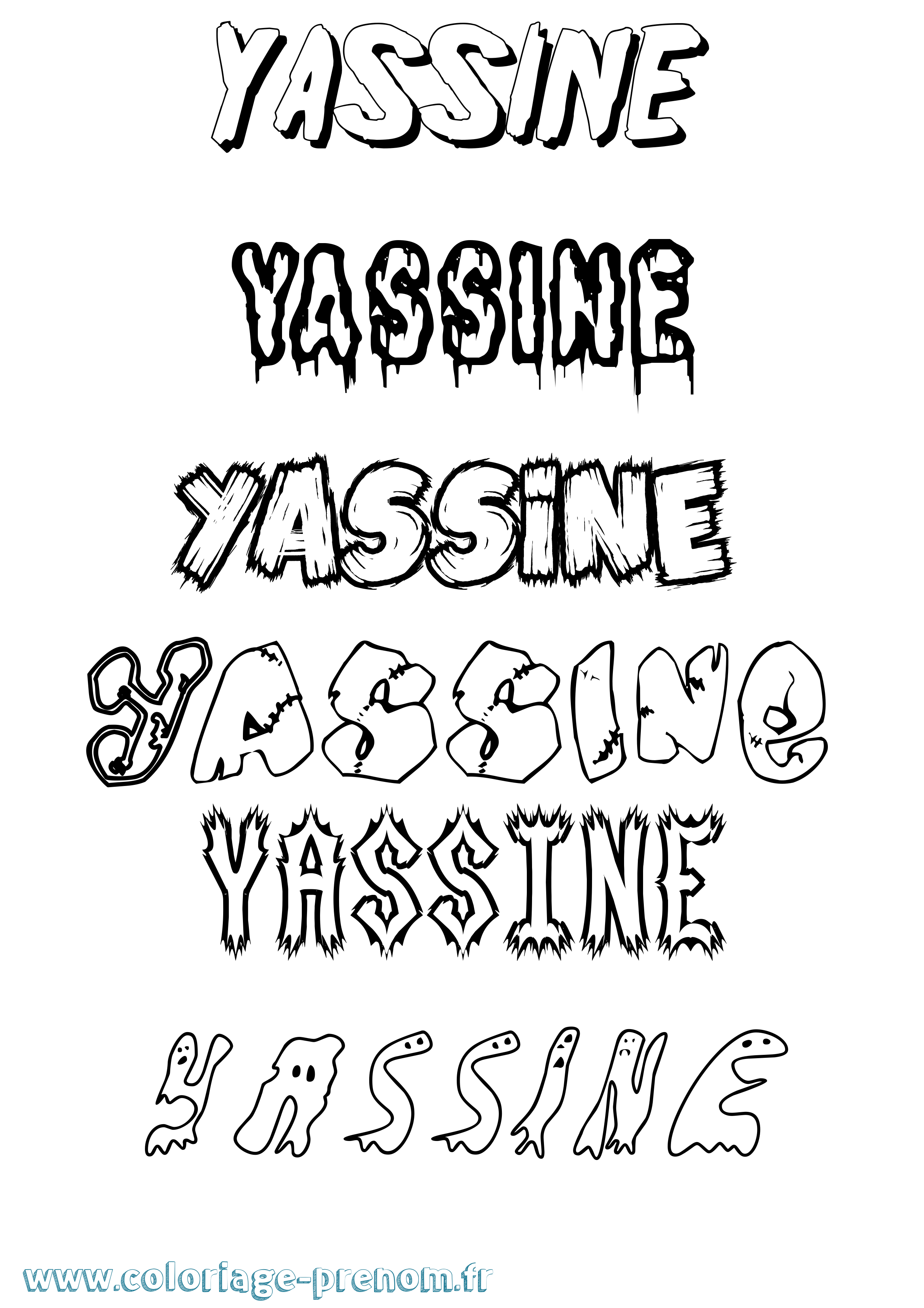 Coloriage Yassine Coloriage prénom Yassine