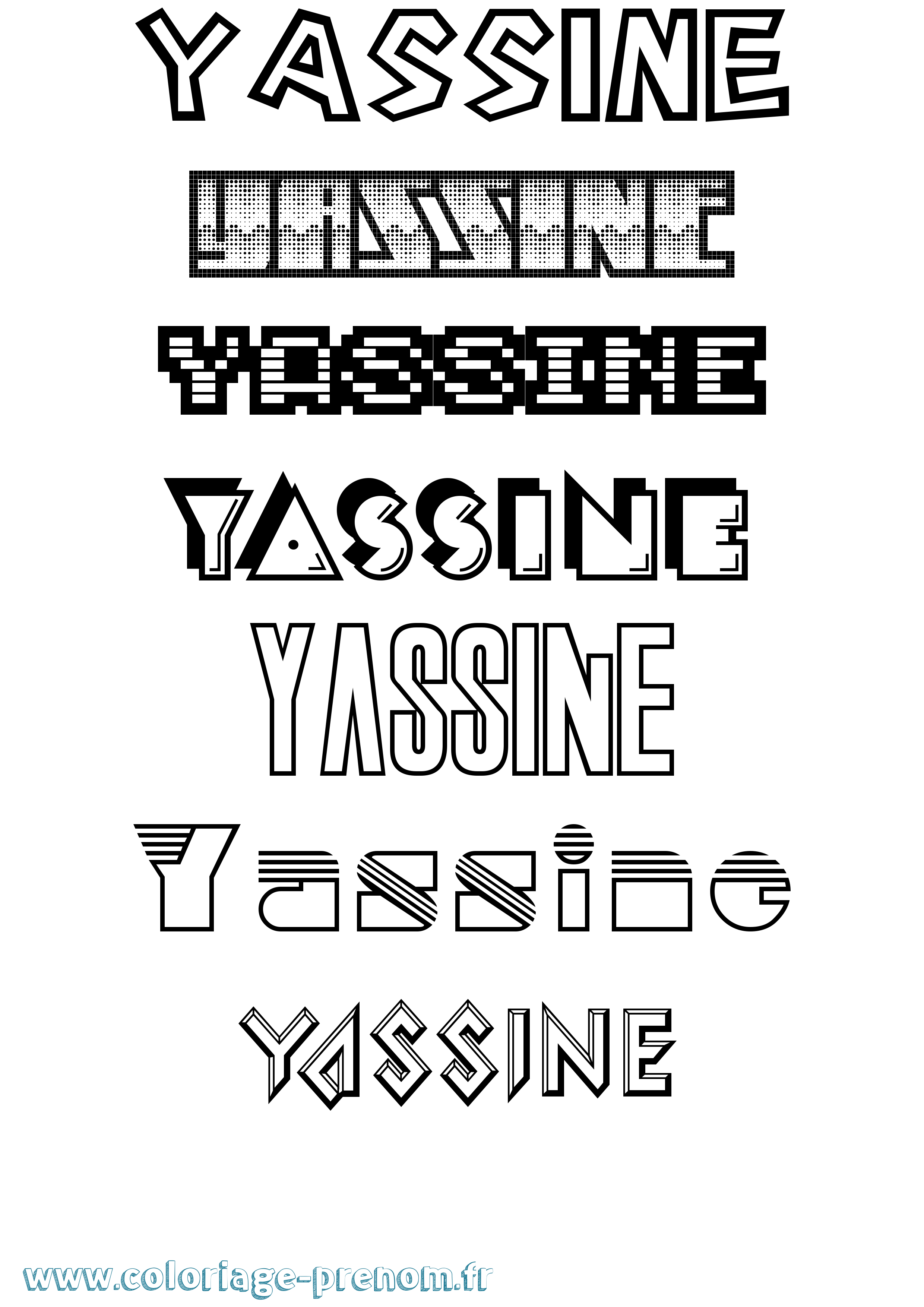Coloriage prénom Yassine Jeux Vidéos