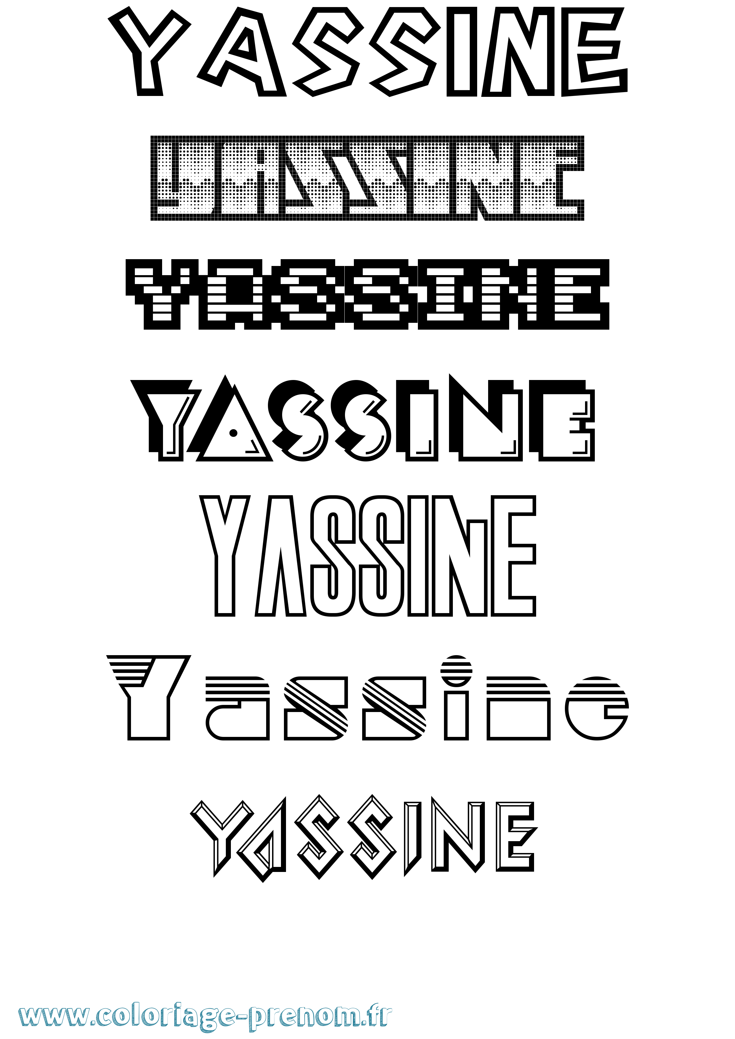 Coloriage Yassine Coloriage prénom Yassine