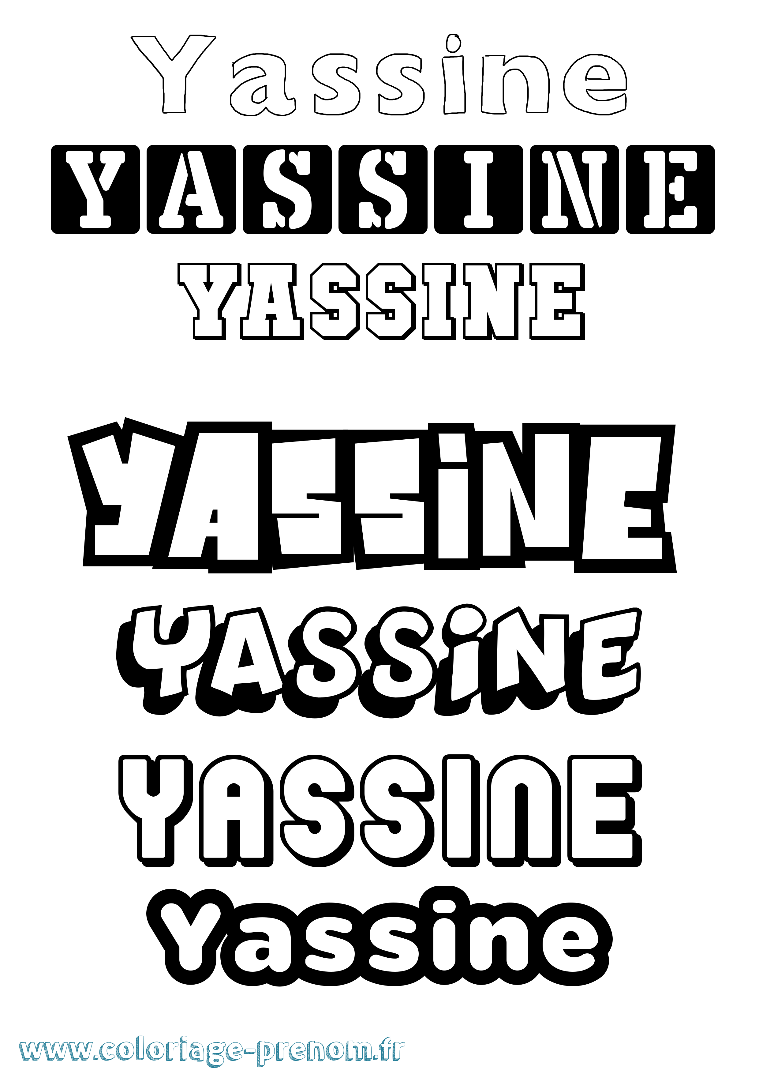 Coloriage Yassine Coloriage prénom Yassine