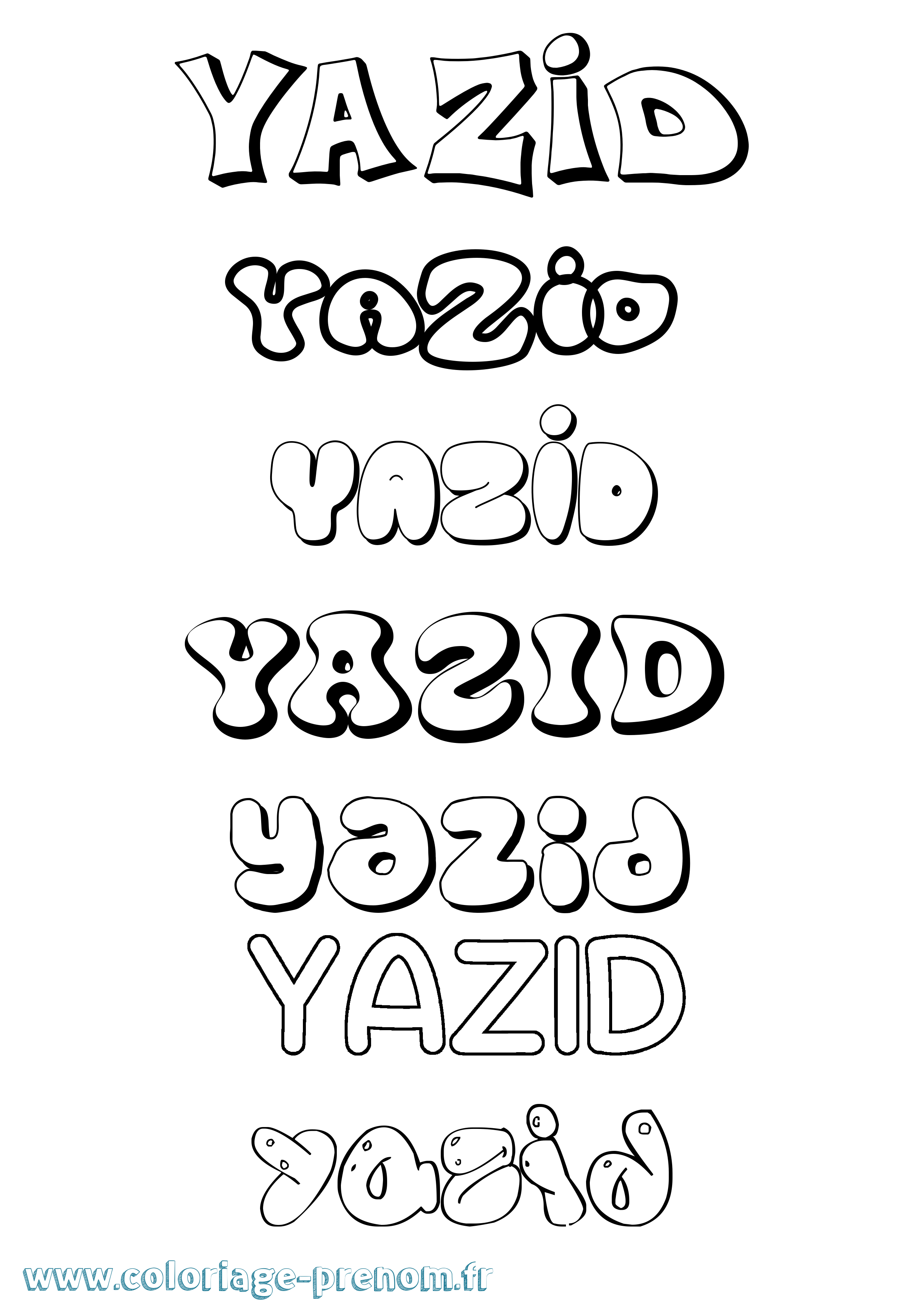Coloriage Yazid Coloriage prénom Yazid