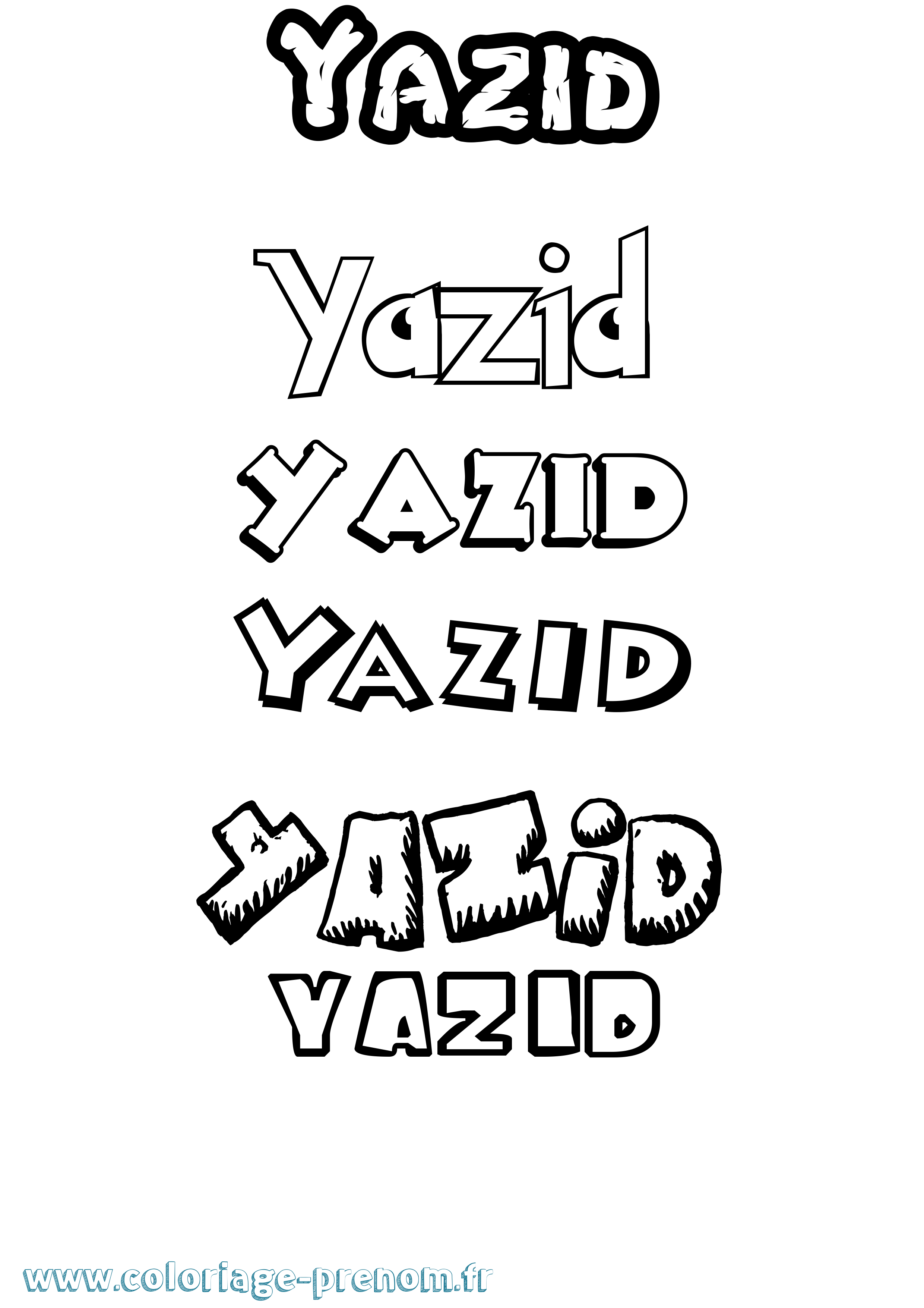 Coloriage Yazid Coloriage prénom Yazid
