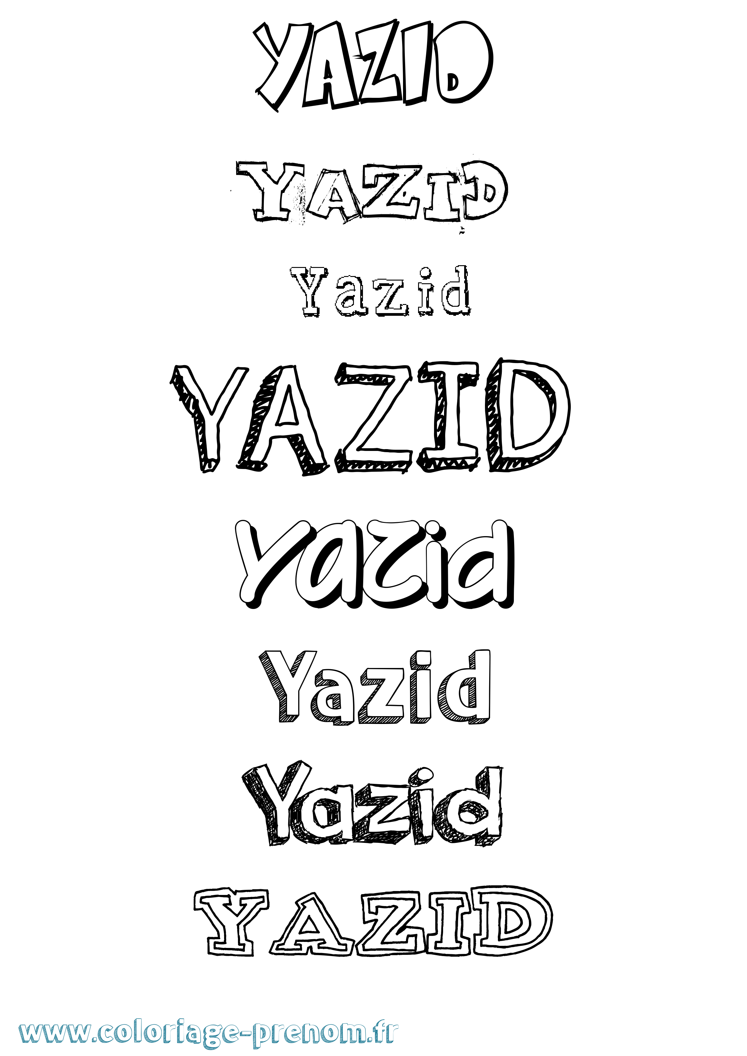 Coloriage Yazid Coloriage prénom Yazid