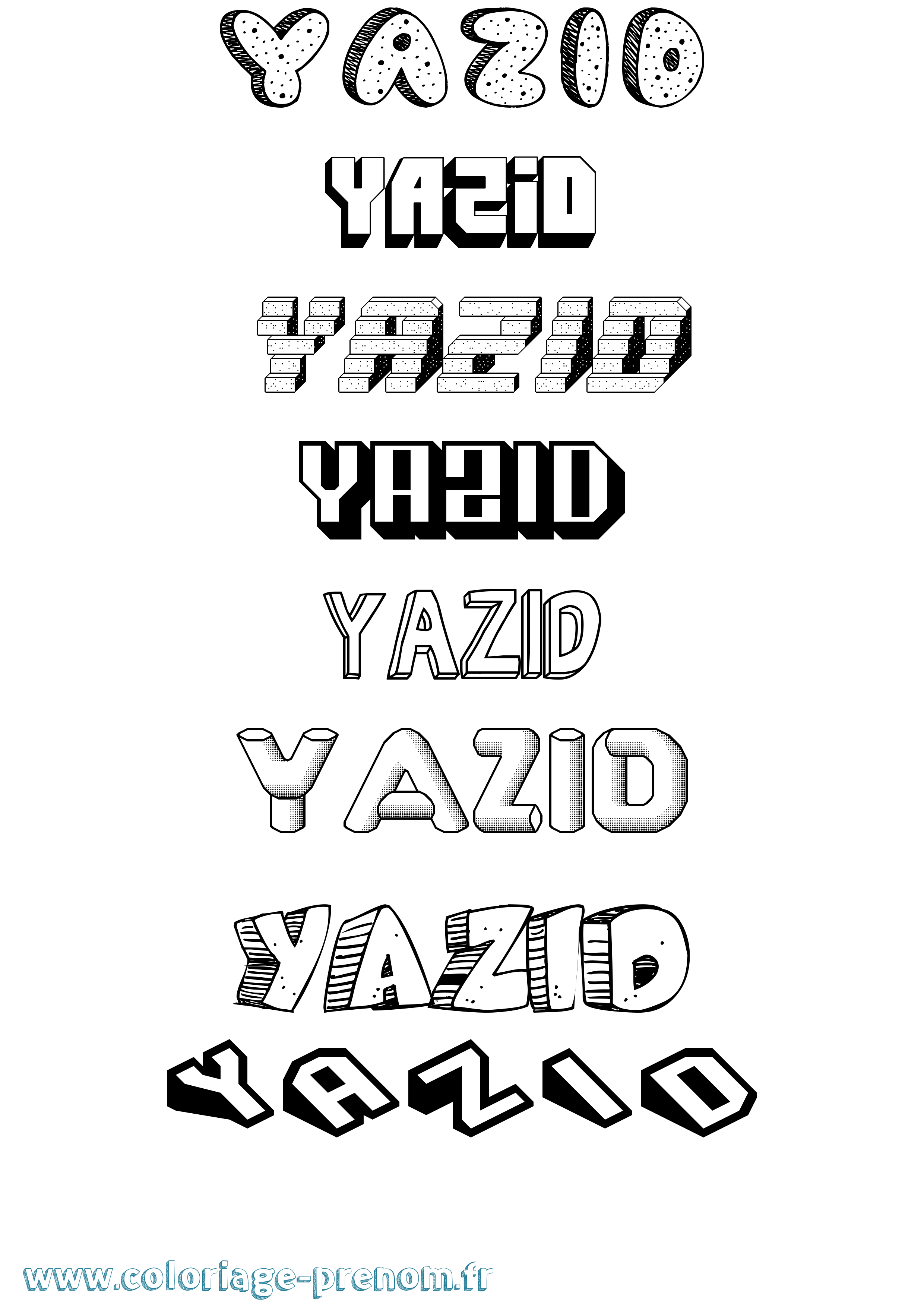Coloriage Yazid Coloriage prénom Yazid