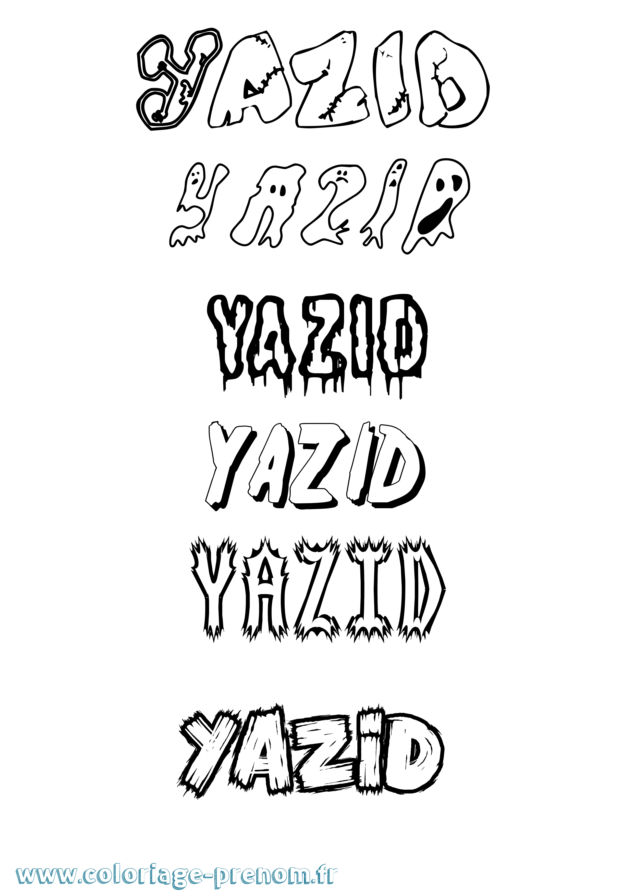 Coloriage Yazid Coloriage prénom Yazid
