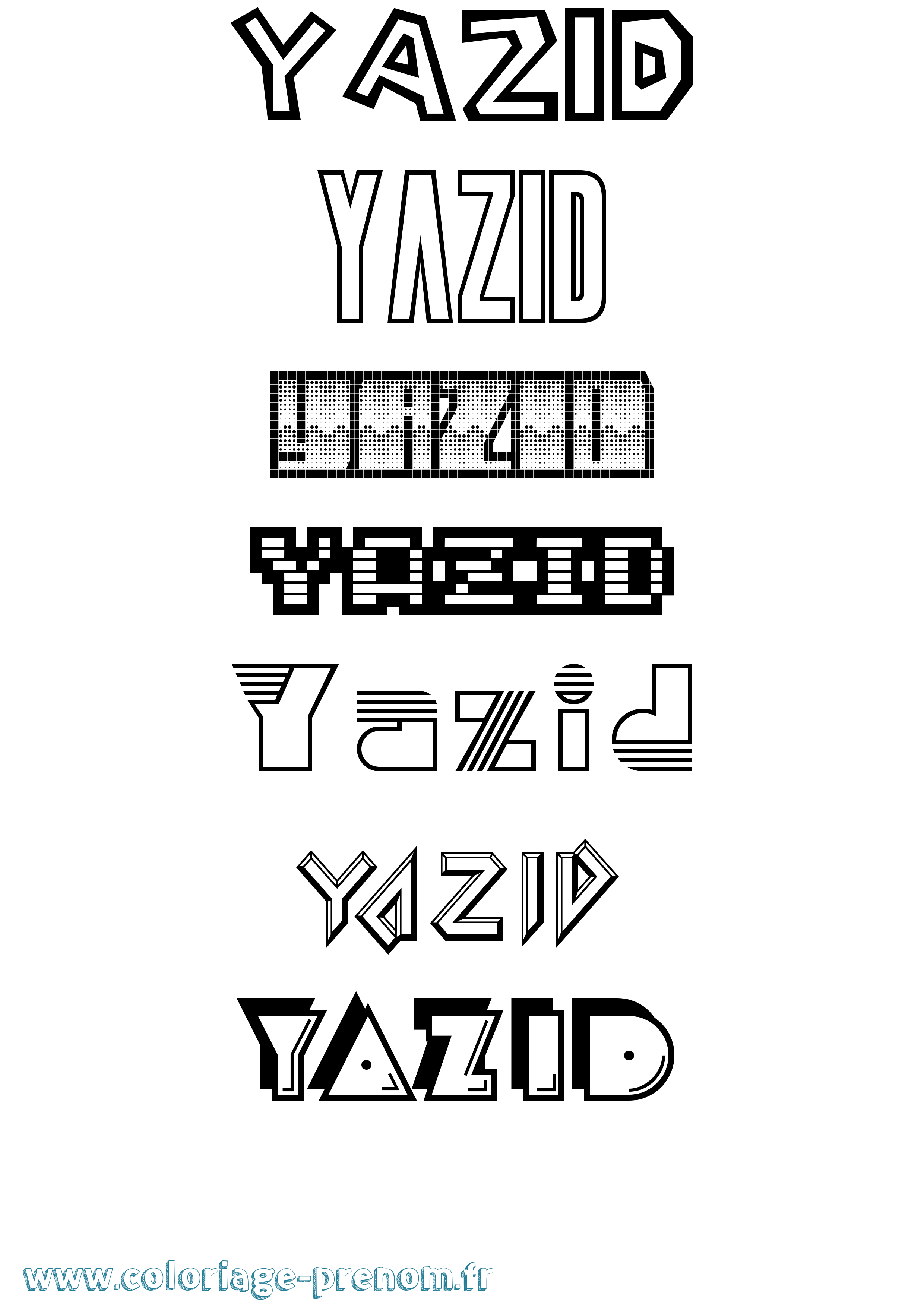Coloriage Yazid Coloriage prénom Yazid