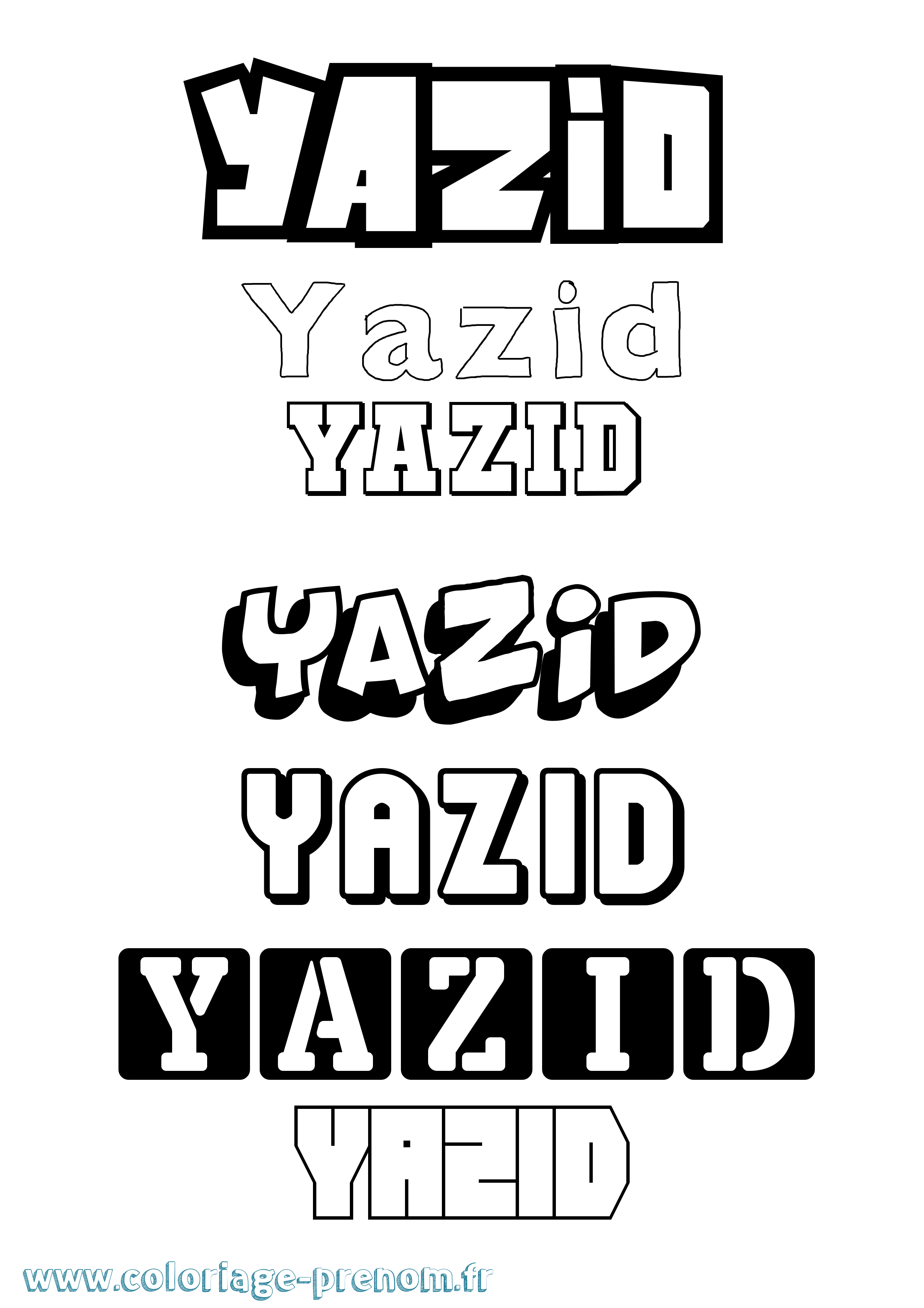 Coloriage Yazid Coloriage prénom Yazid